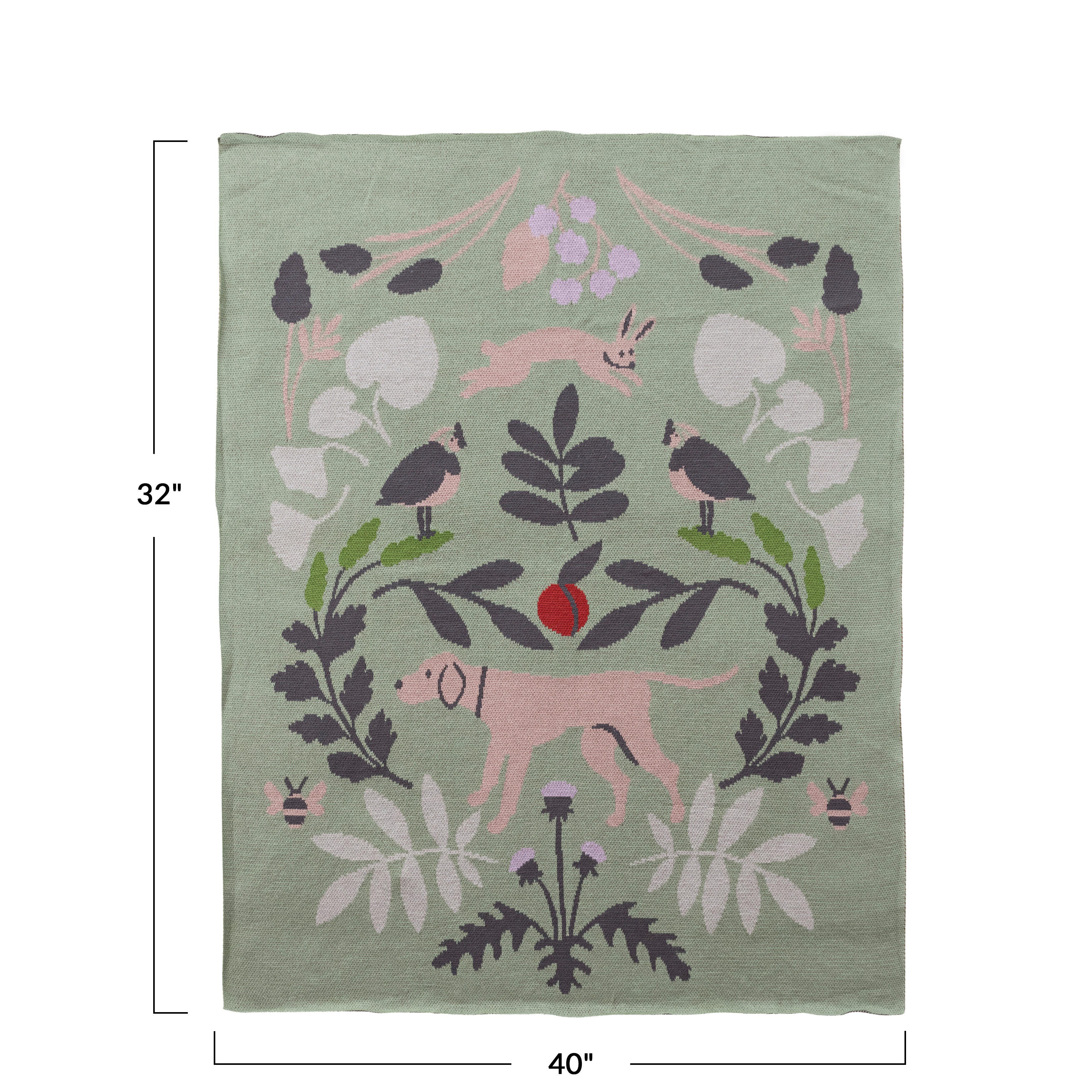 Storied Home Botanical Pattern Baby Blanket, , large