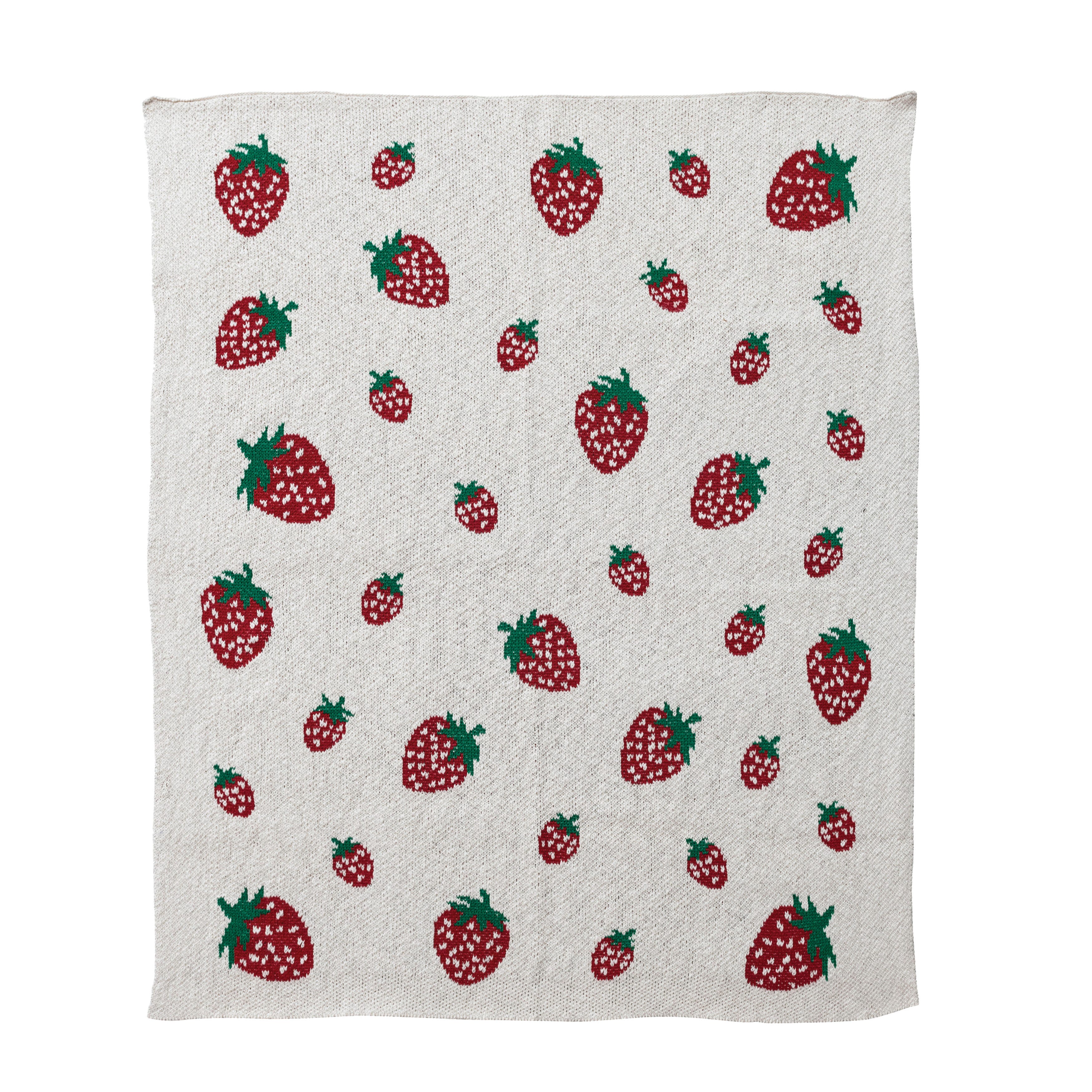 Storied Home Strawberry Print Baby Blanket, , large