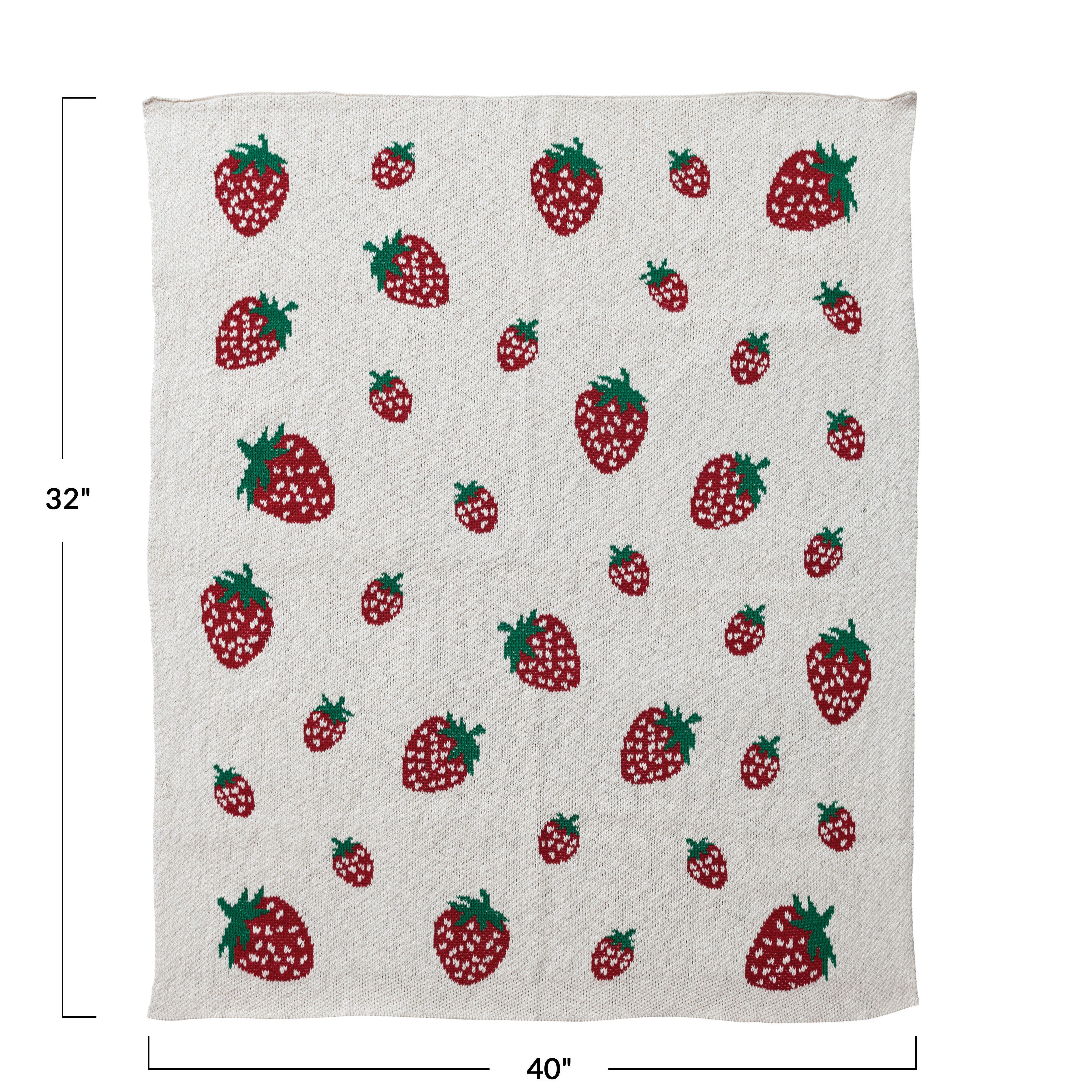 Storied Home Strawberry Print Baby Blanket, , large