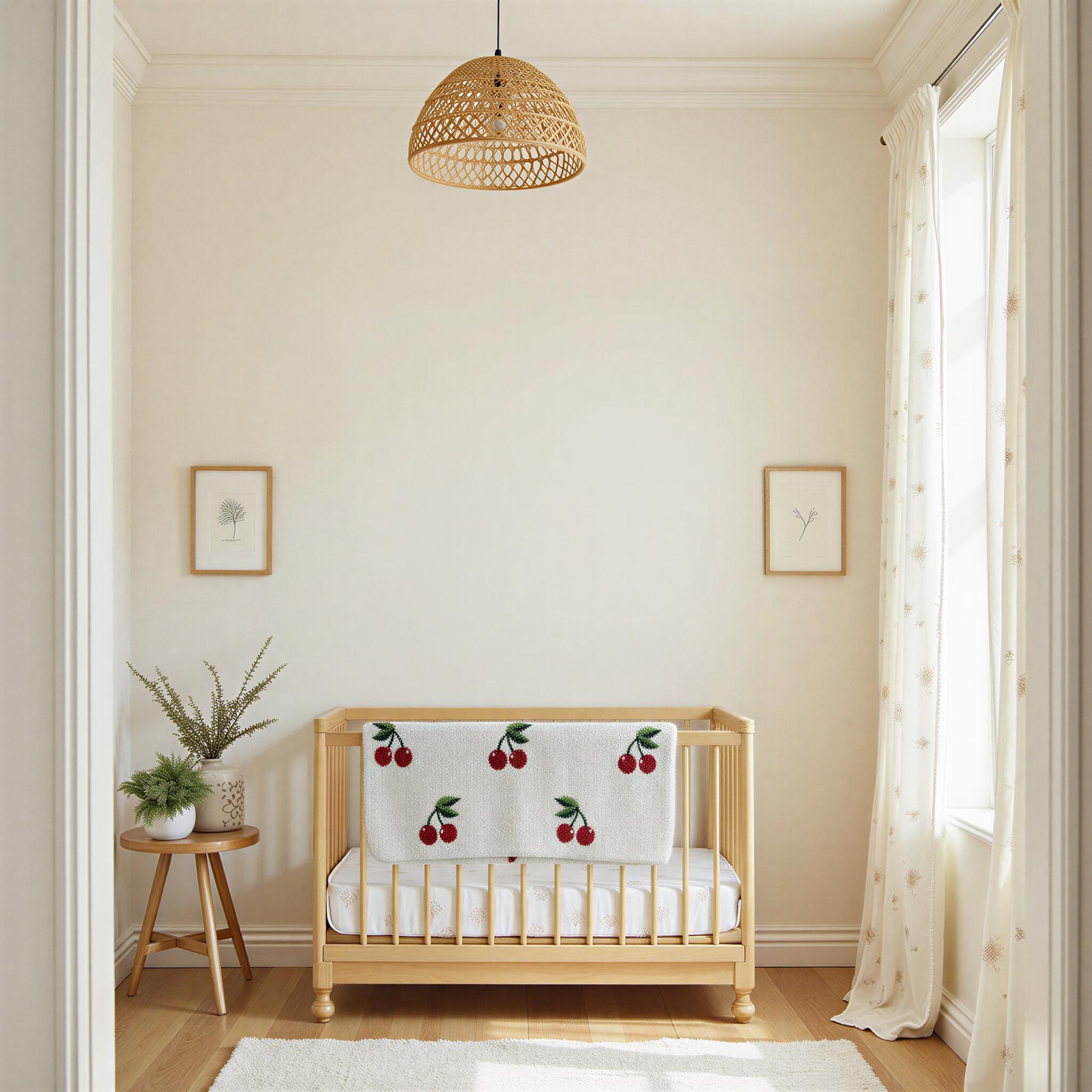 Storied Home Cherry Pattern Baby Blanket, , rollover