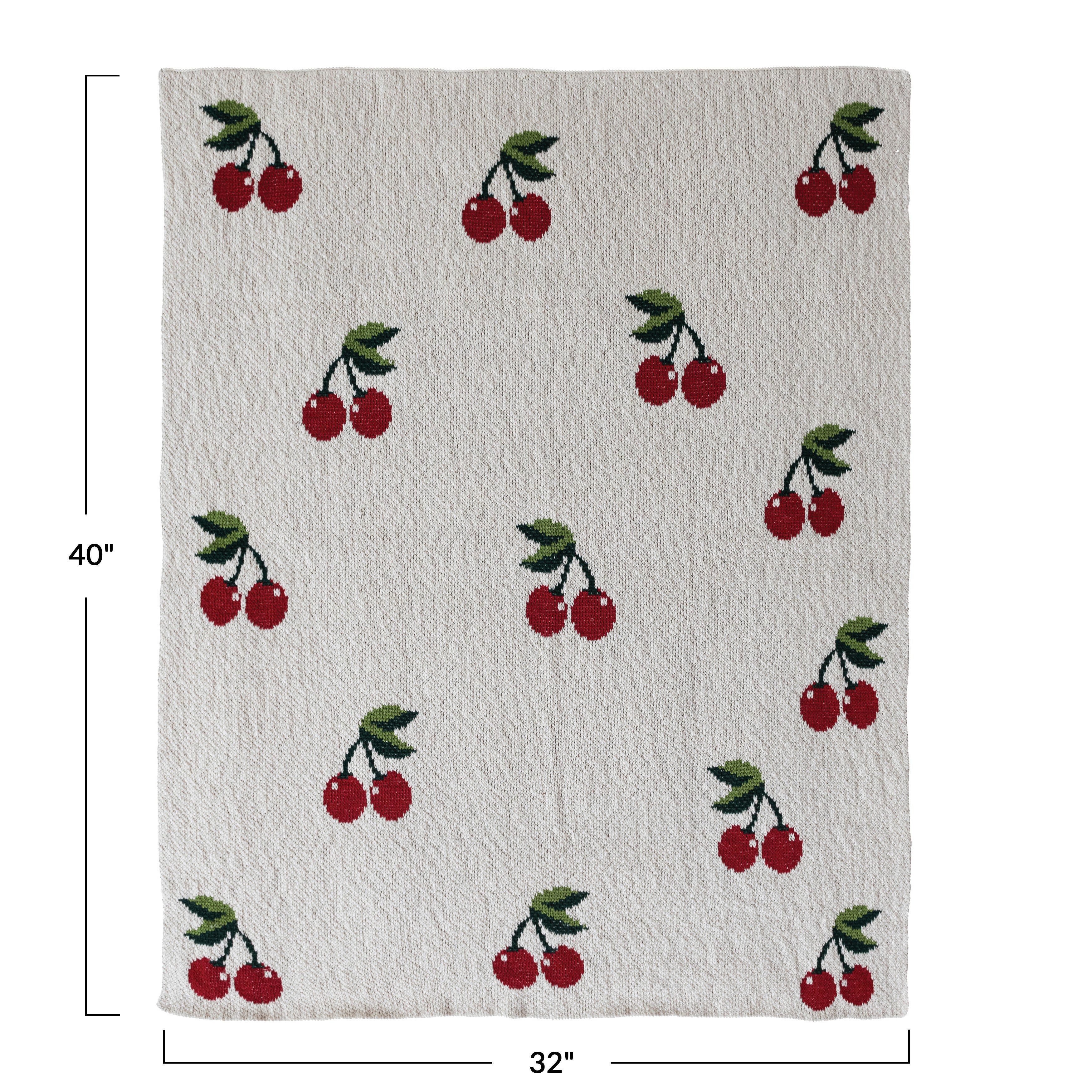 Storied Home Cherry Pattern Baby Blanket, , large