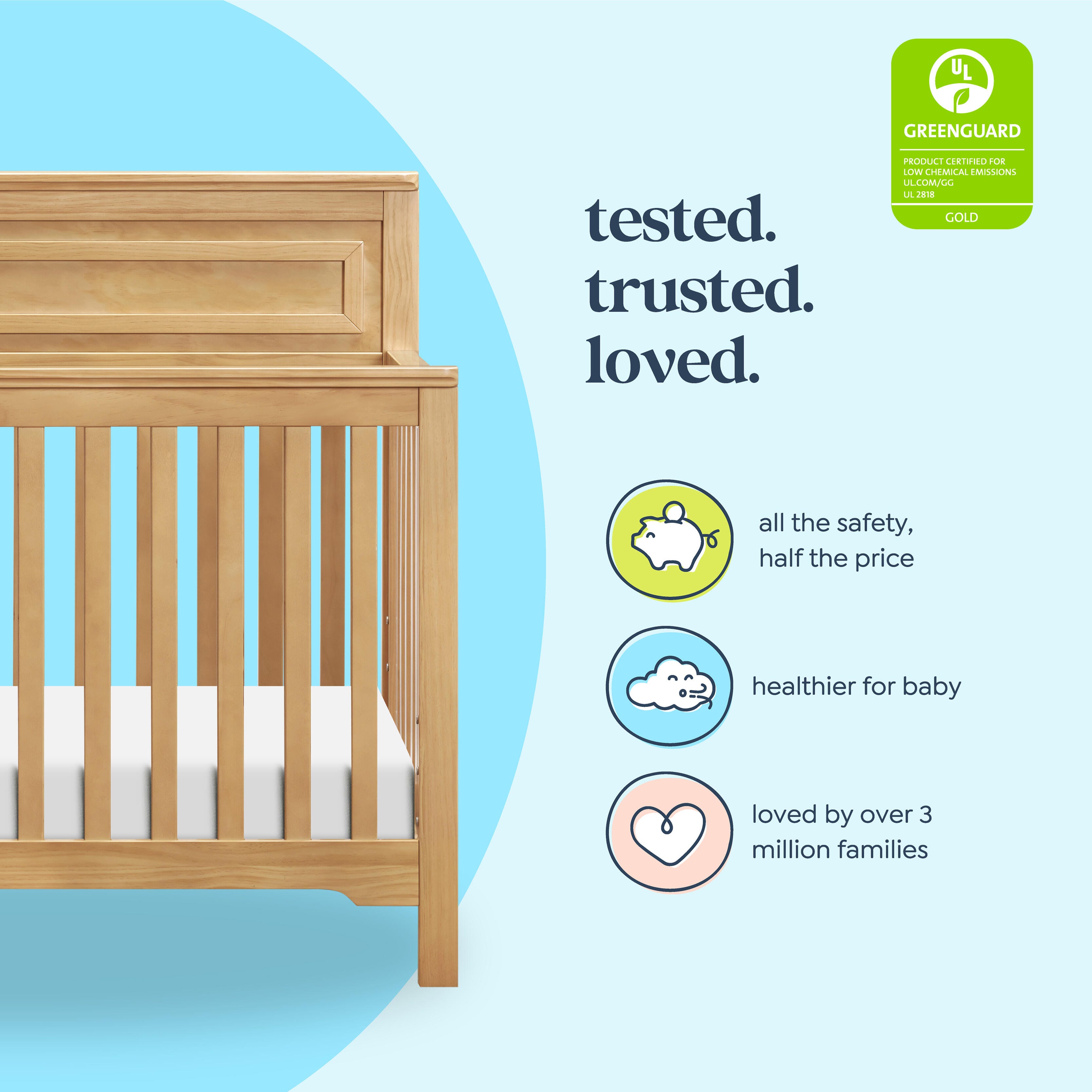 daVinci Autumn 4-in-1 Convertible Crib, Tan, large