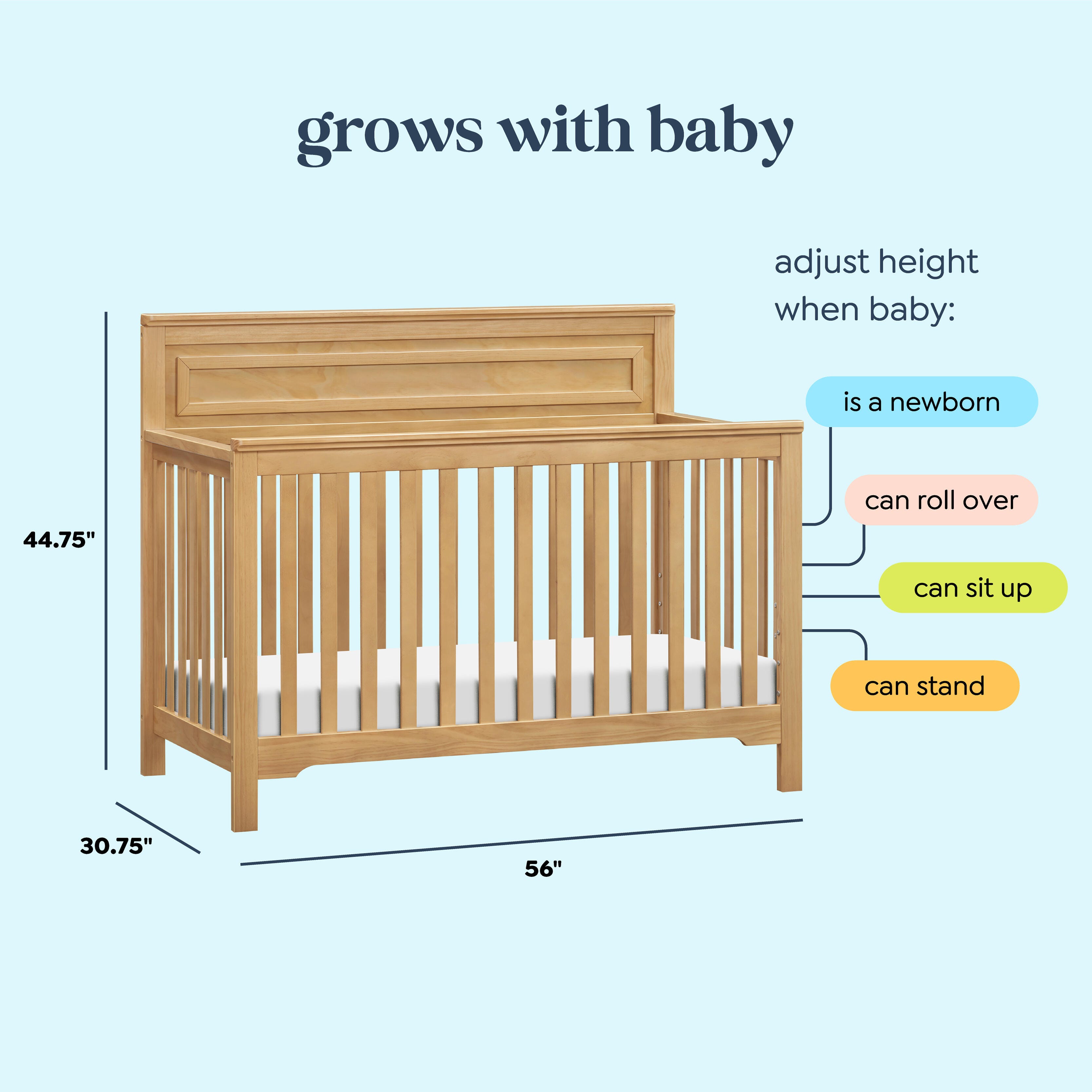 daVinci Autumn 4-in-1 Convertible Crib, Tan, large