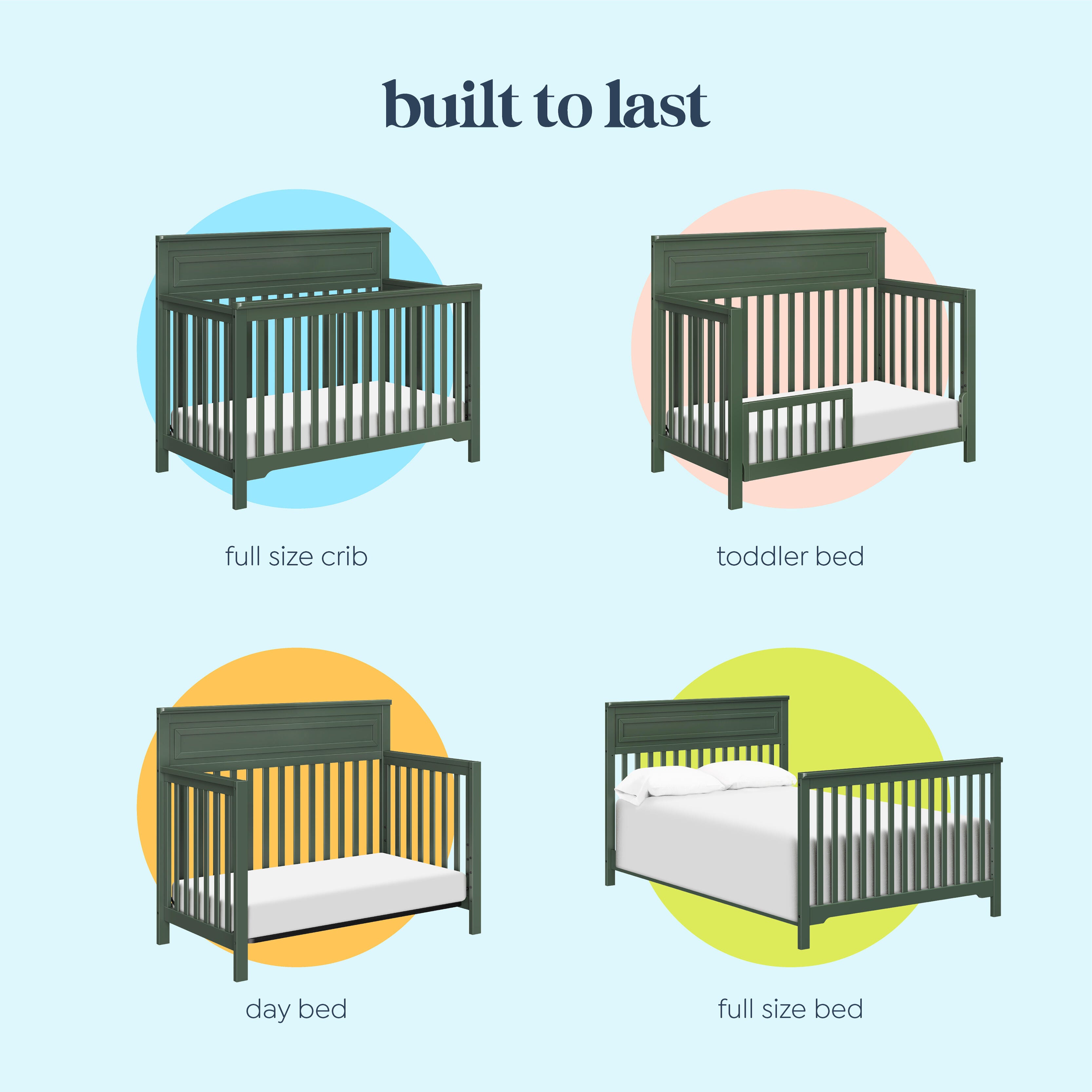 daVinci Autumn 4-in-1 Convertible Crib, Green, large