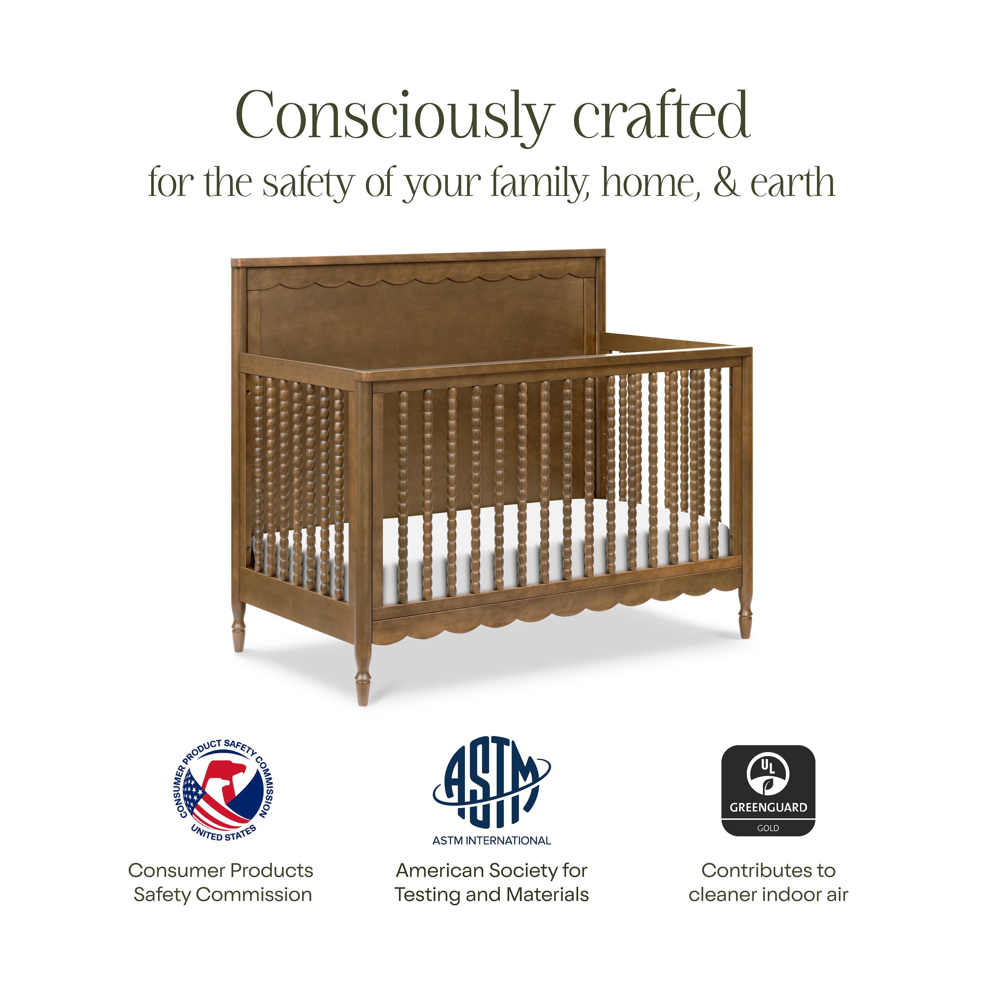 Namesake Ambrosia 4-in-1 Convertible Crib, Brown, large