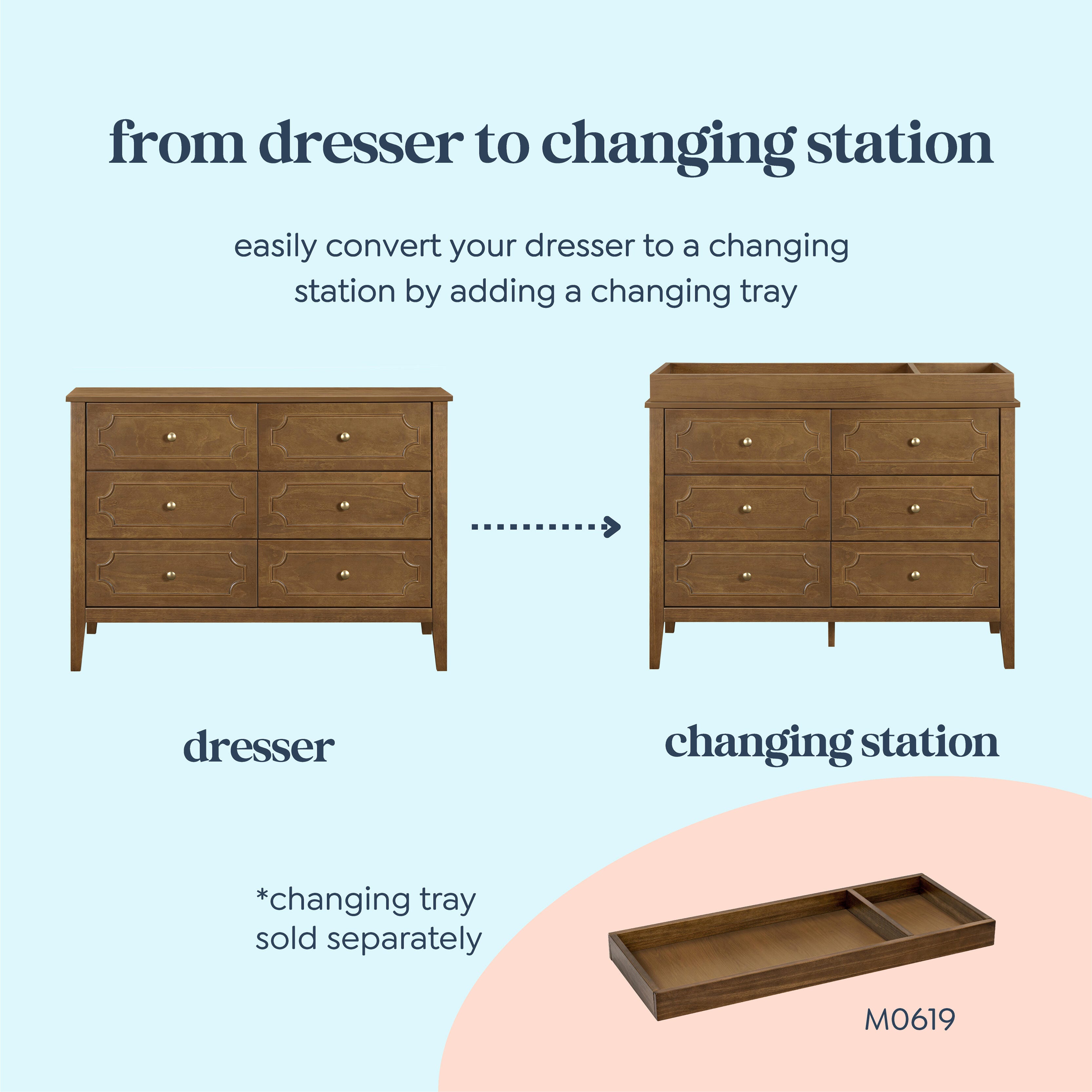 daVinci Chloe Regency 6 Drawer Dresser, , large