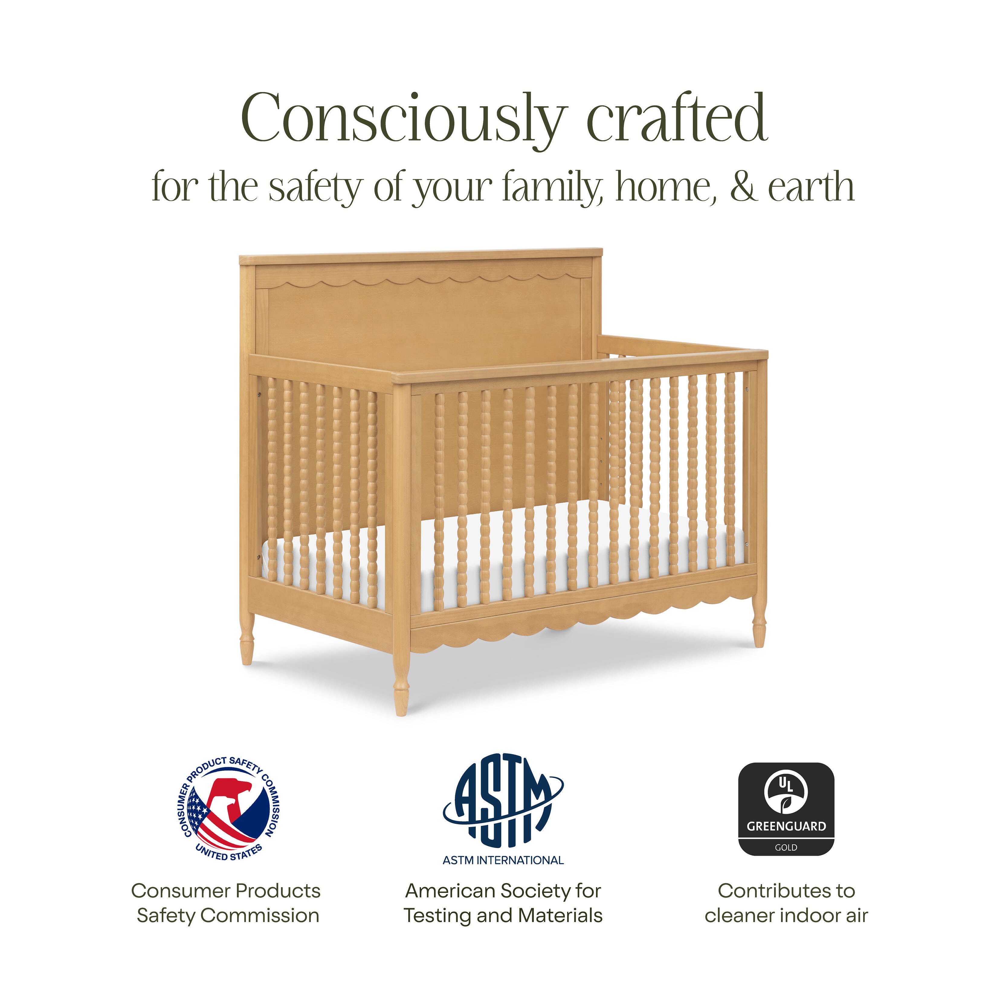 Namesake Ambrosia 4-in-1 Convertible Crib, Tan, large