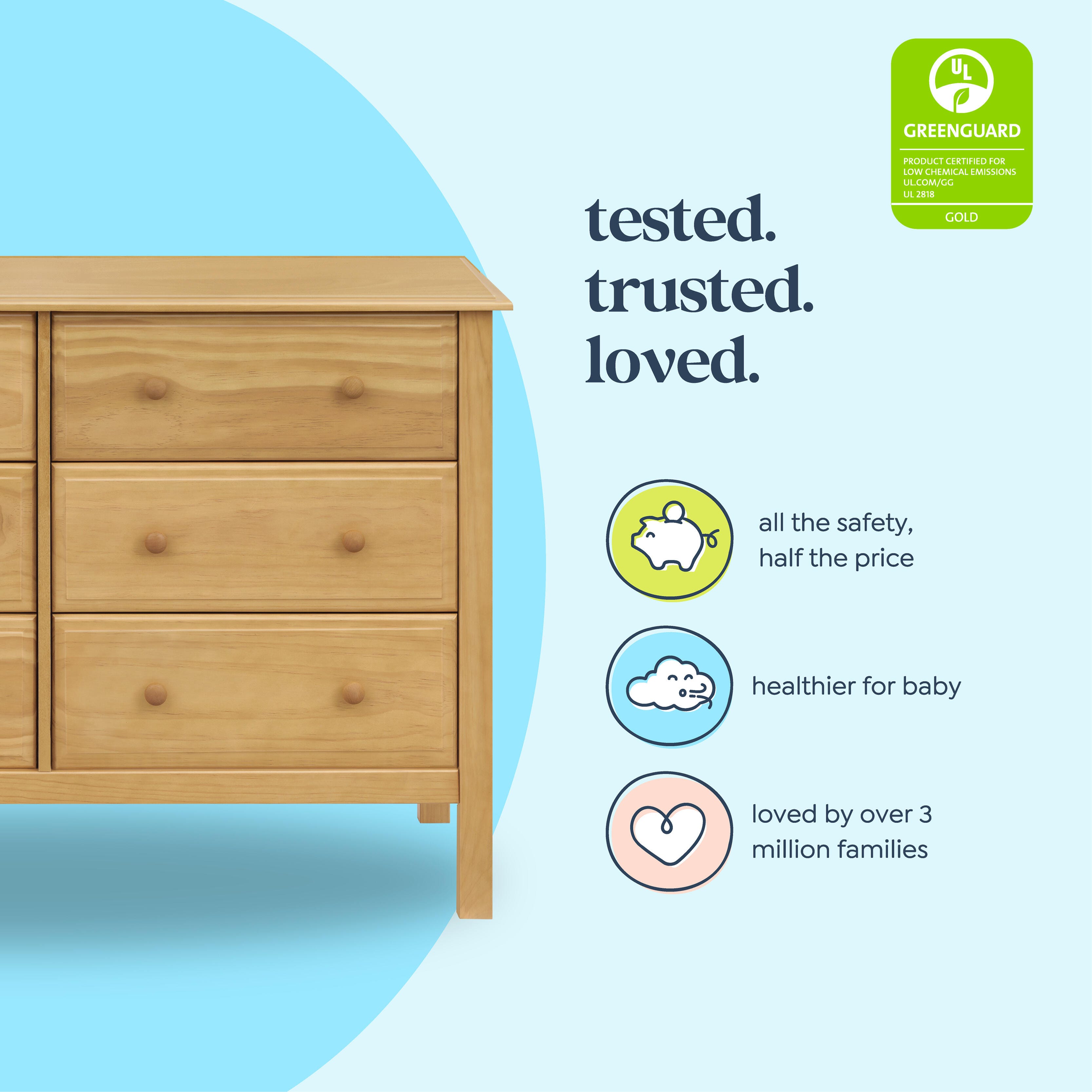 daVinci Jayden 6 Drawer Dresser, Tan, large