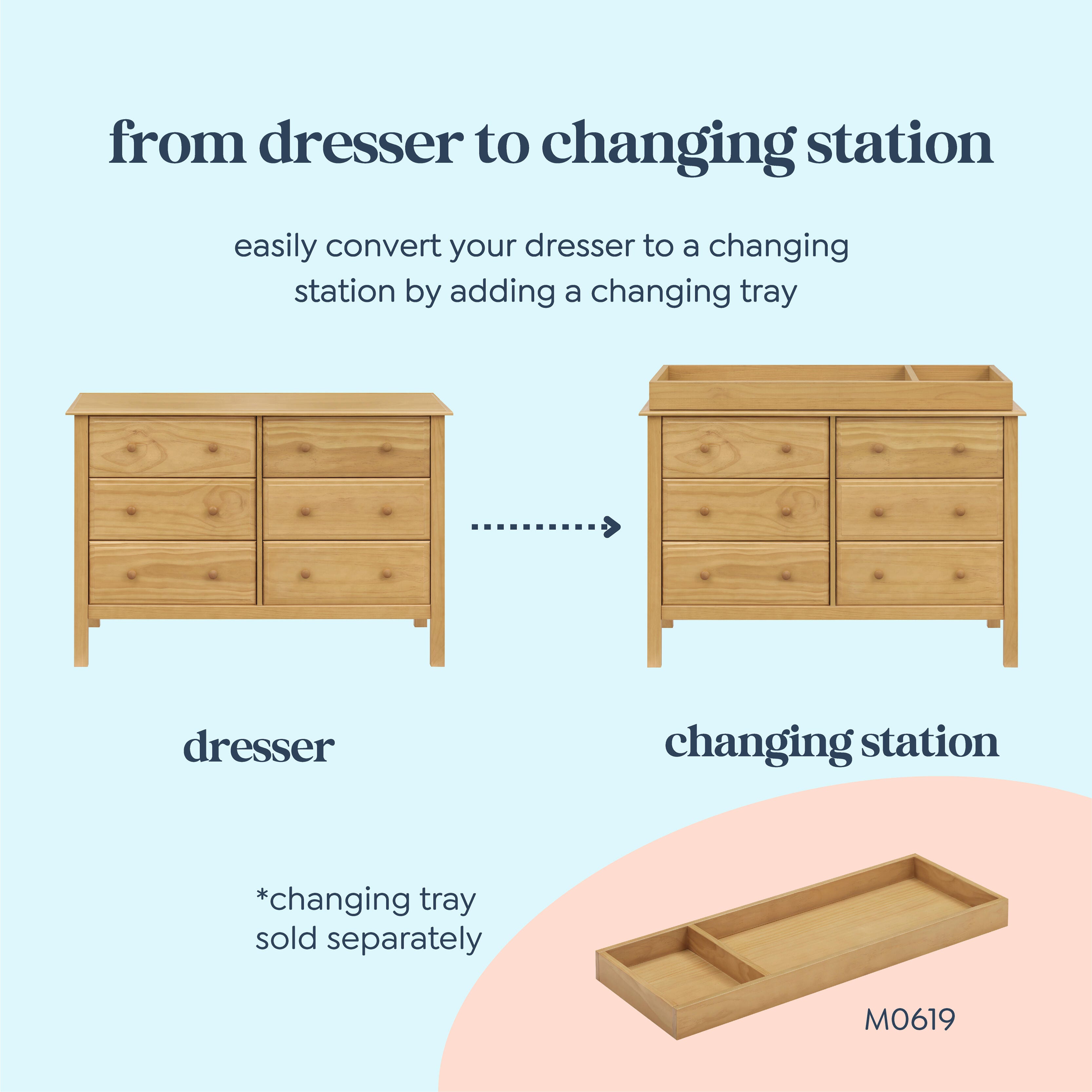 daVinci Jayden 6 Drawer Dresser, Tan, large