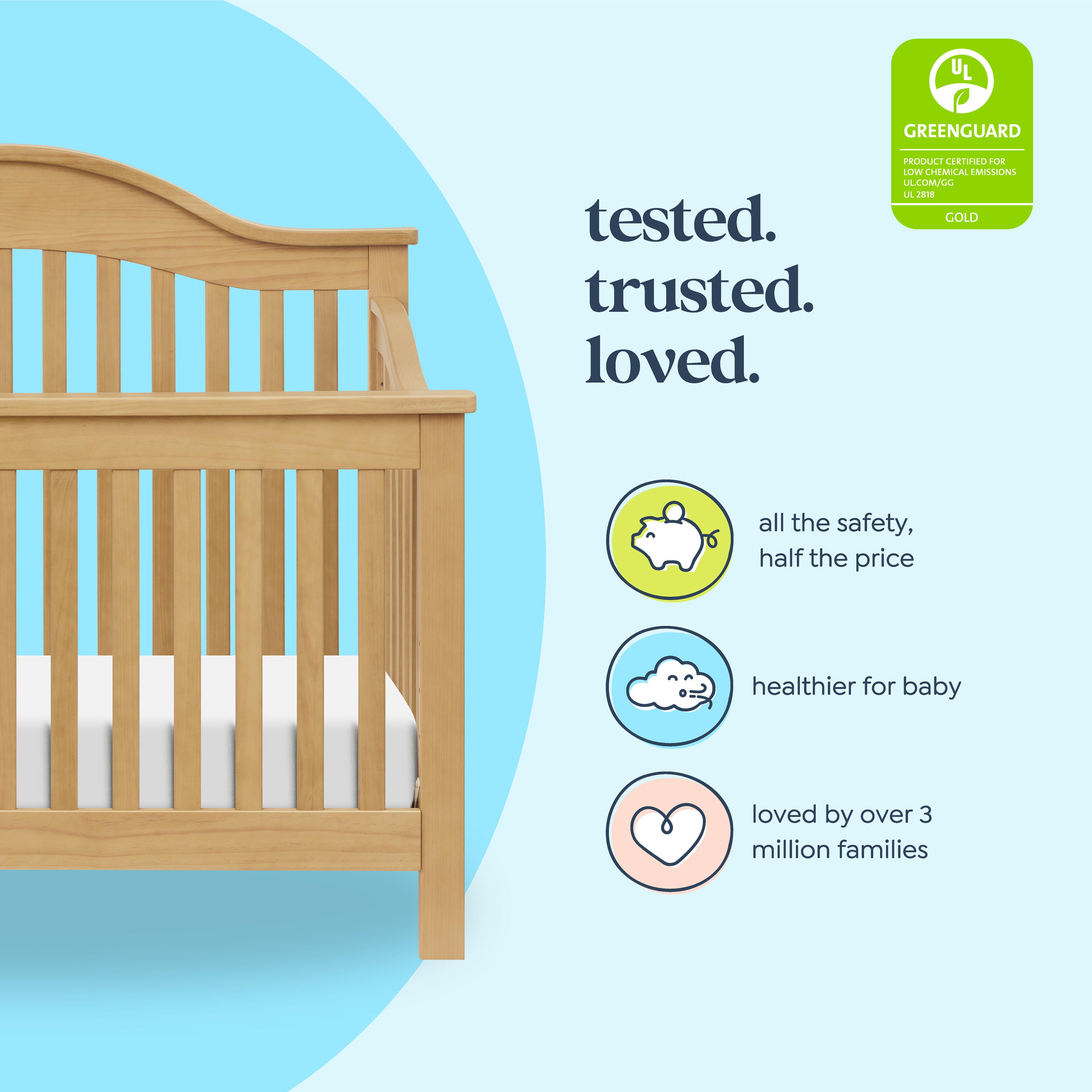 daVinci Jayden 4-in-1 Convertible Crib, Tan, large