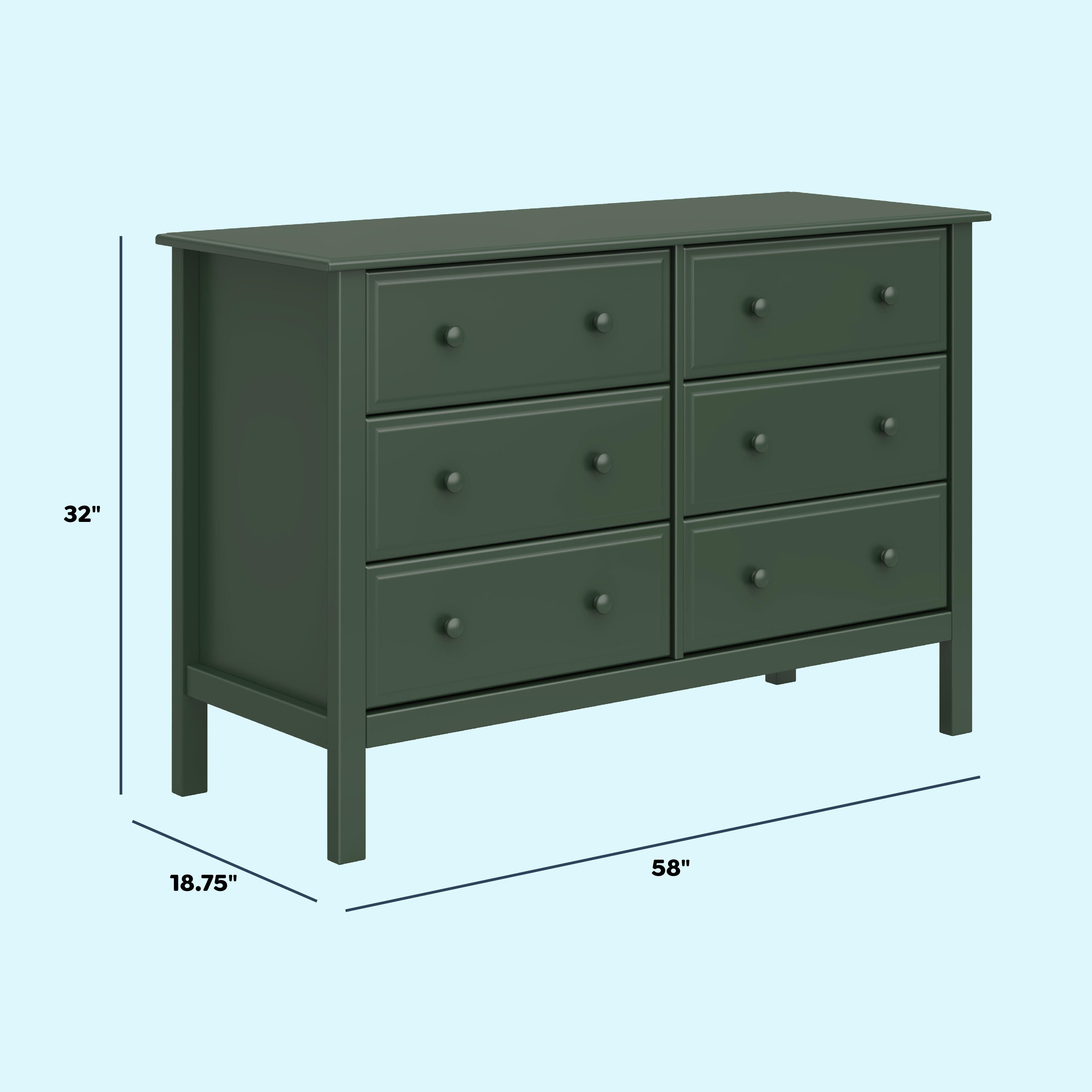 daVinci Jayden 6 Drawer Dresser, Green, large