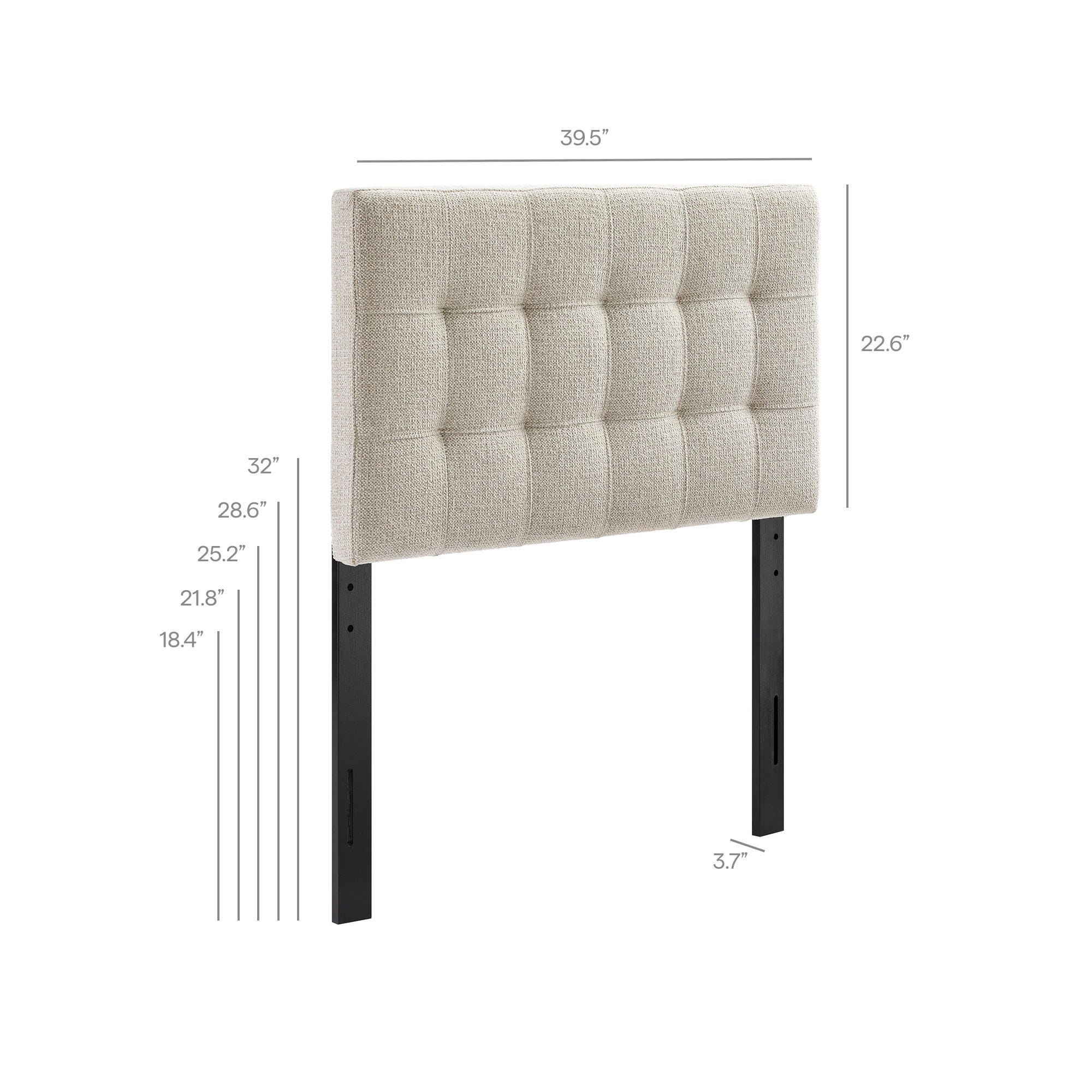 Modway Lily Solid Twin Upholstered Headboard, Dove, large