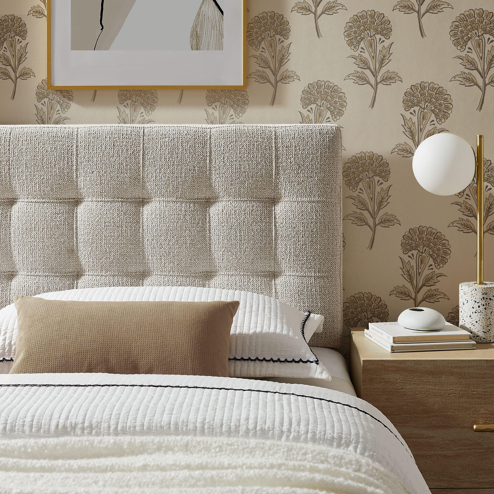 Modway Lily Solid Twin Upholstered Headboard, Dove, large
