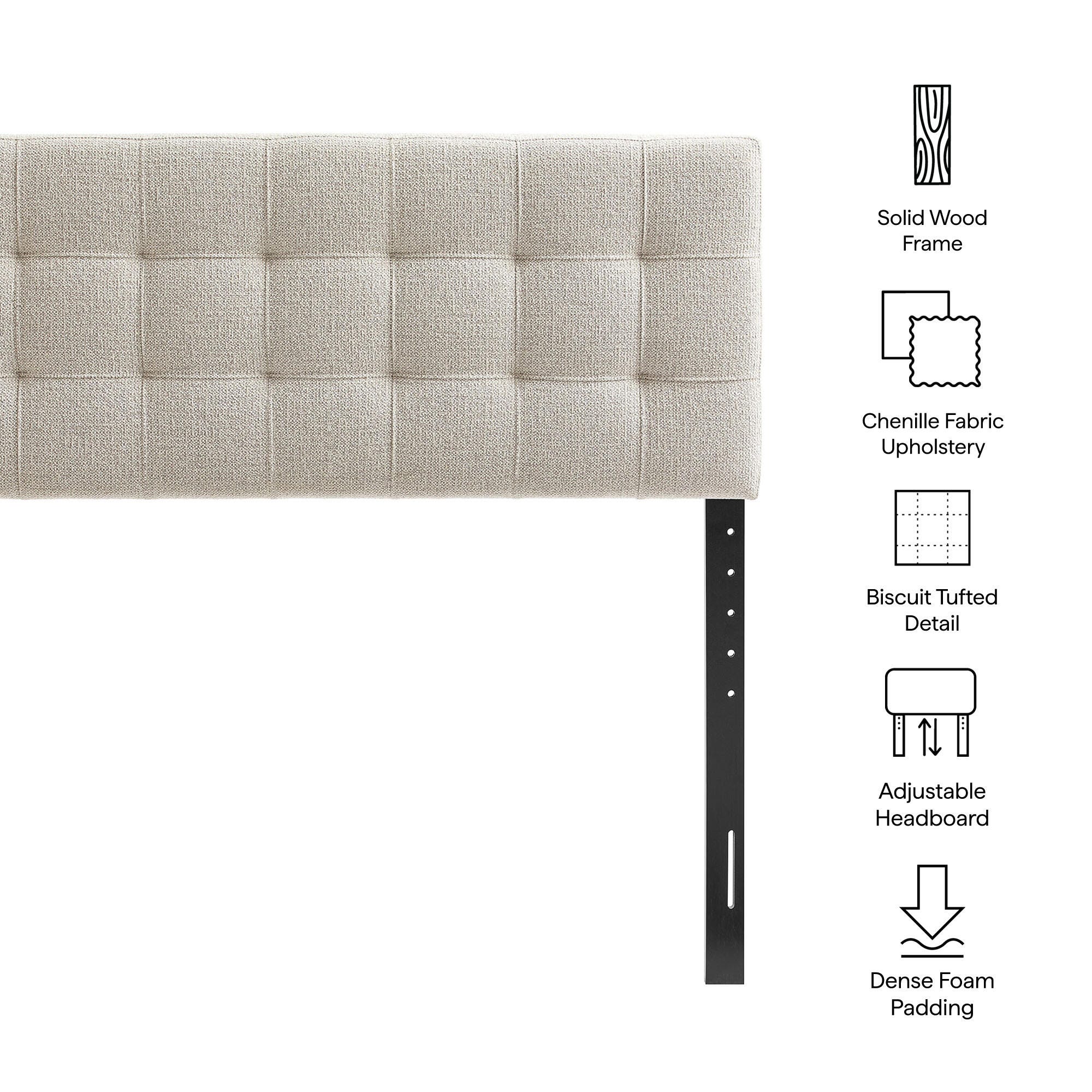 Modway Lily Solid King Upholstered Headboard, Dove, large