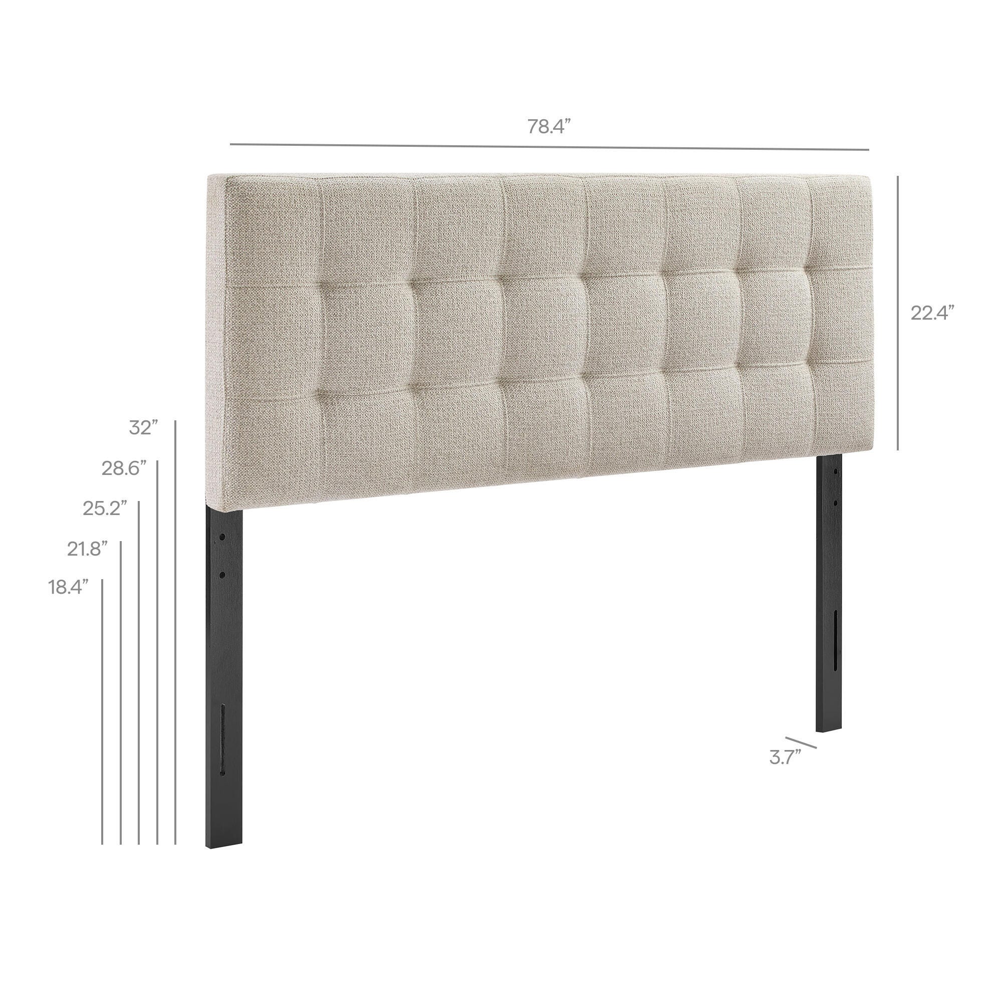 Modway Lily Solid King Upholstered Headboard, Dove, large
