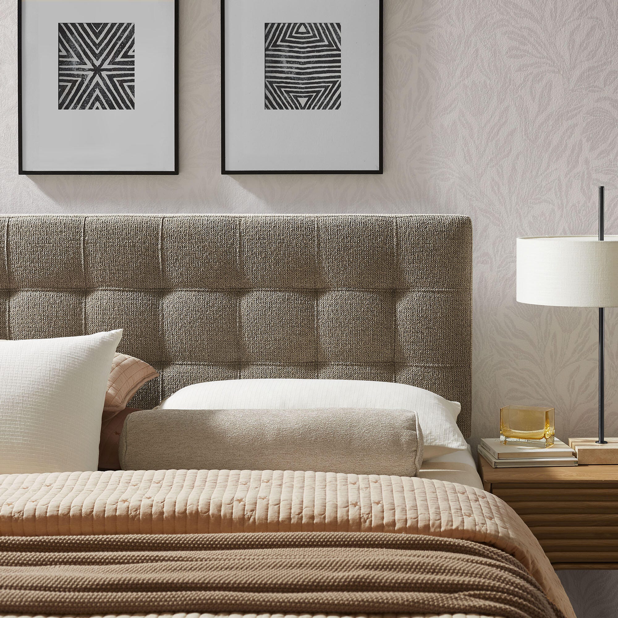 Modway Lily Solid Full Upholstered Headboard, Taupe, large