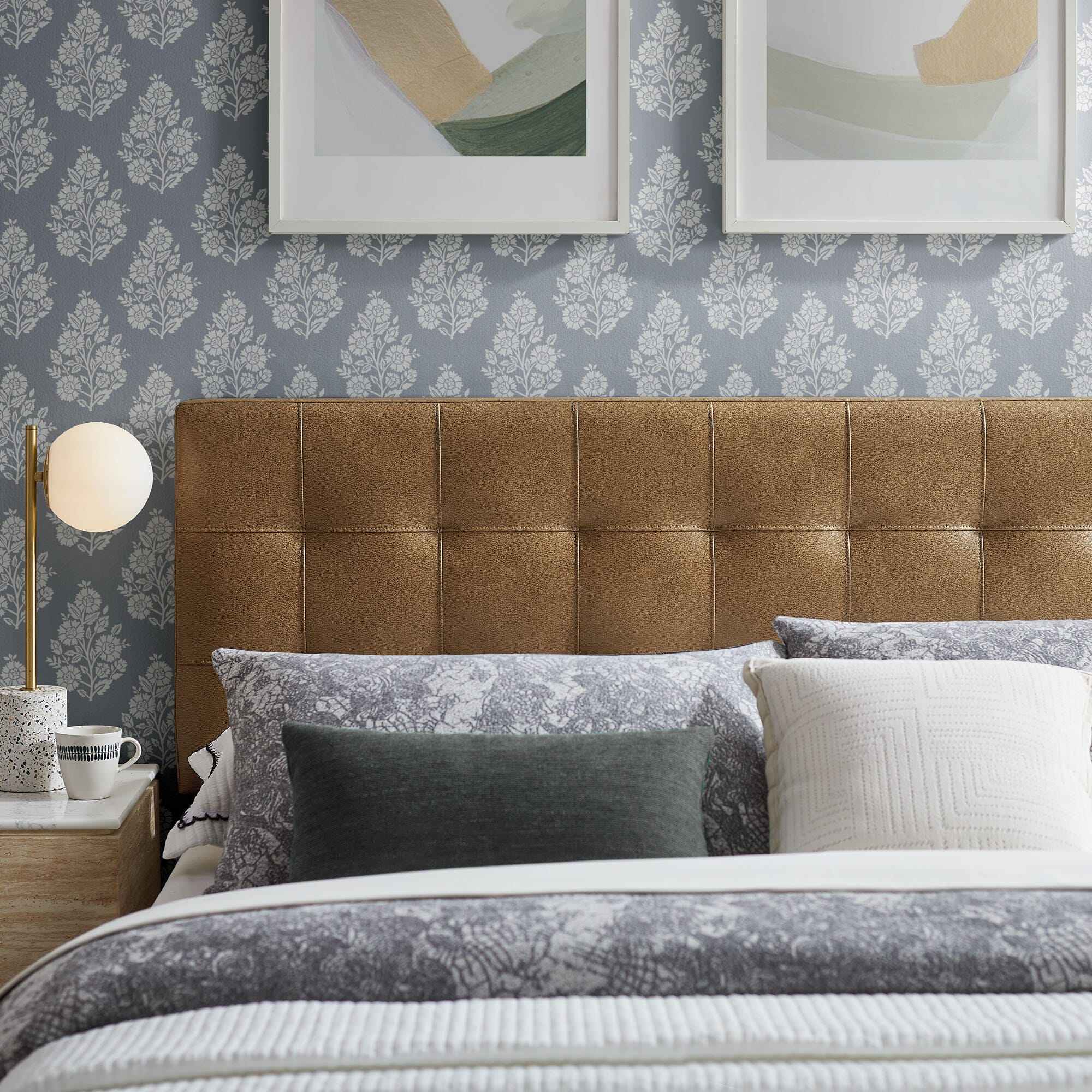 Modway Lily Queen Tufted Headboard, Toast, large