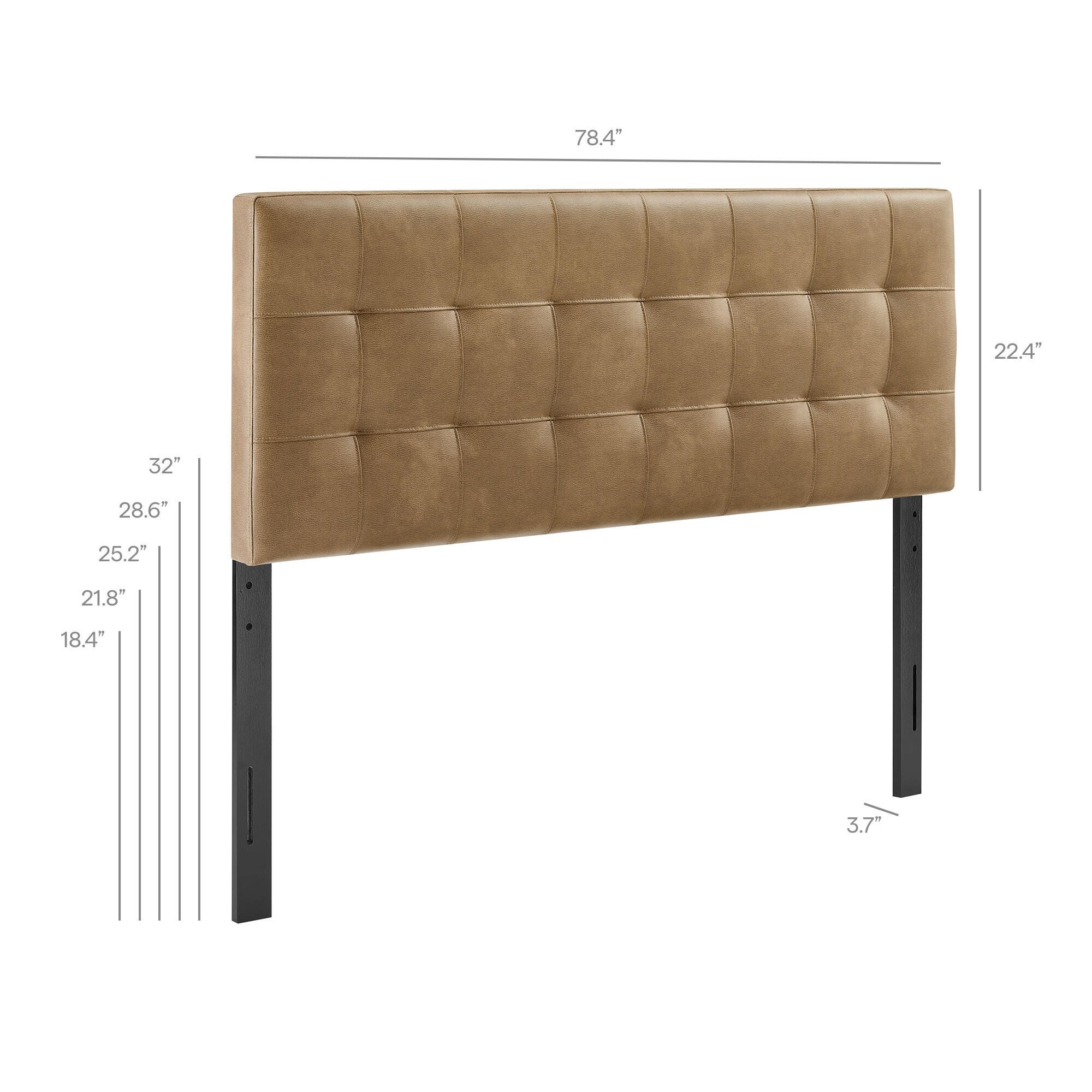 Modway Lily King Tufted Headboard, Toast, large