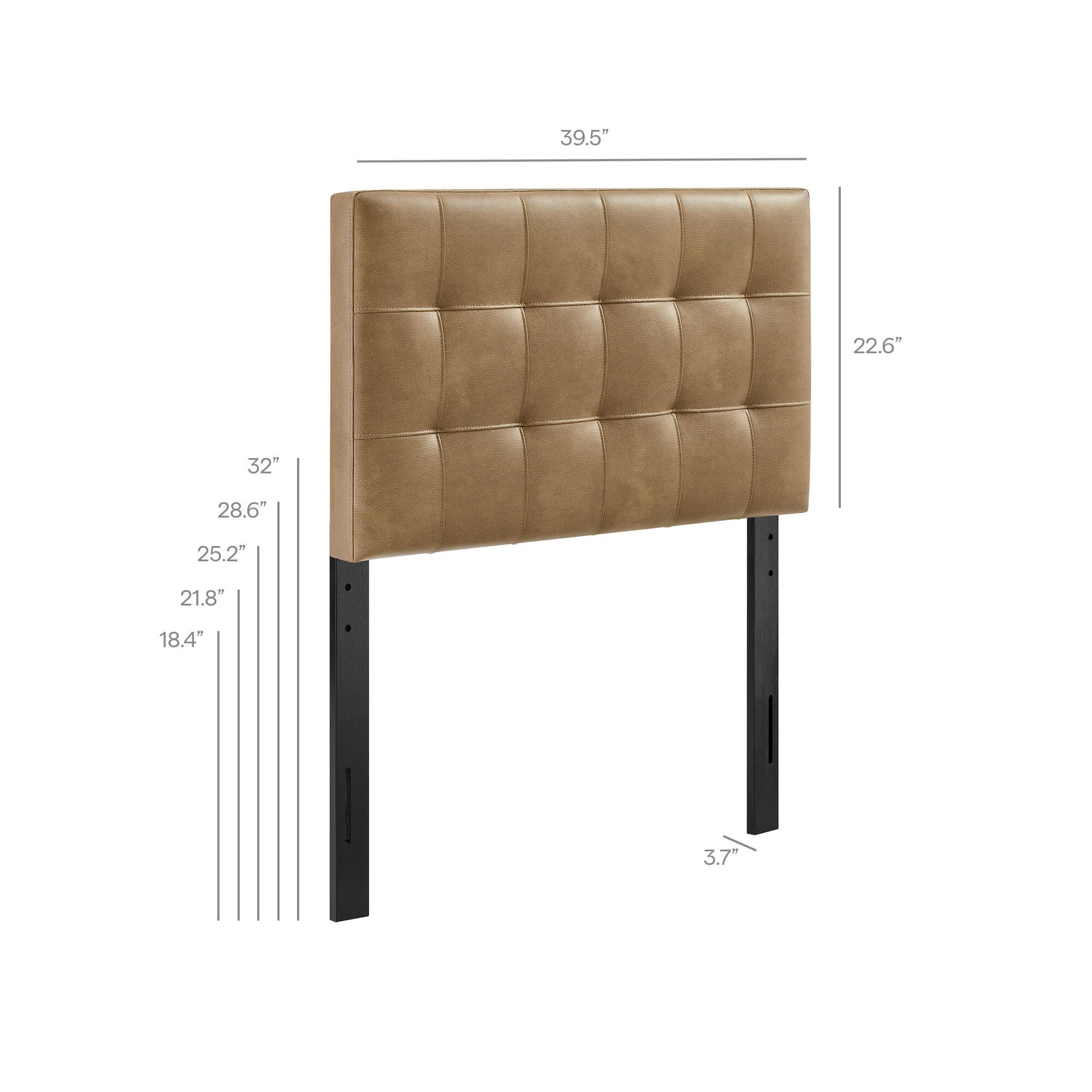 Modway Lily Twin Tufted Headboard, Toast, large