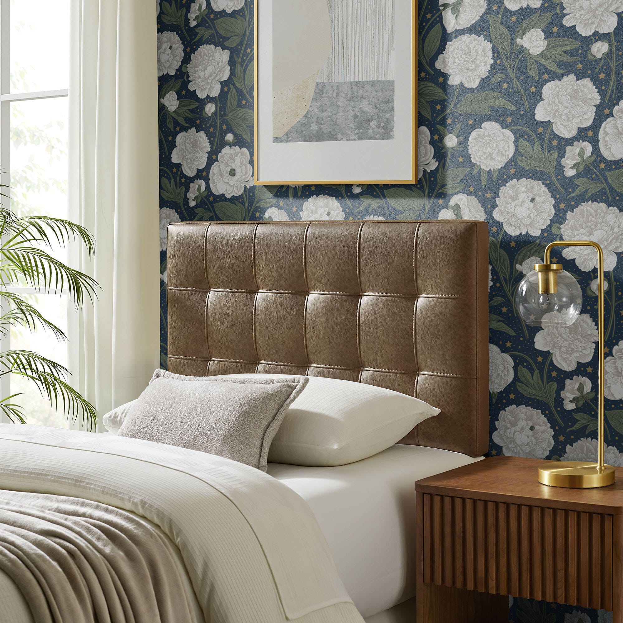 Modway Lily Twin Tufted Headboard, Mushroom, large