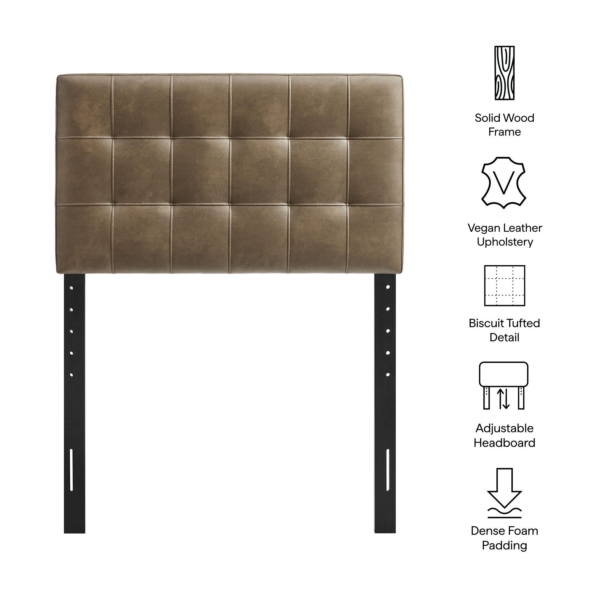 Modway Lily Twin Tufted Headboard, Mushroom, large