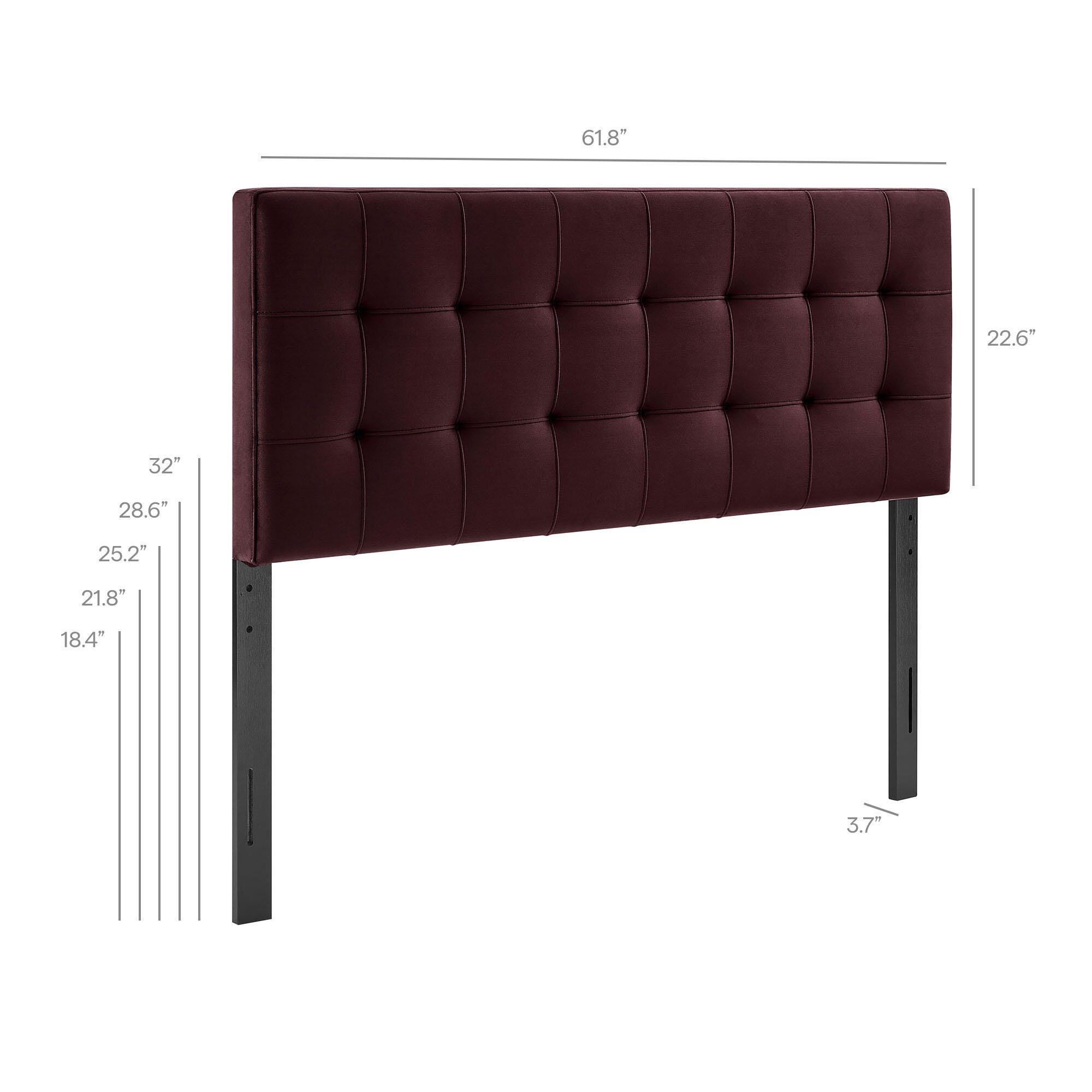 Modway Lily Queen Upholstered Headboard, Mulberry, large