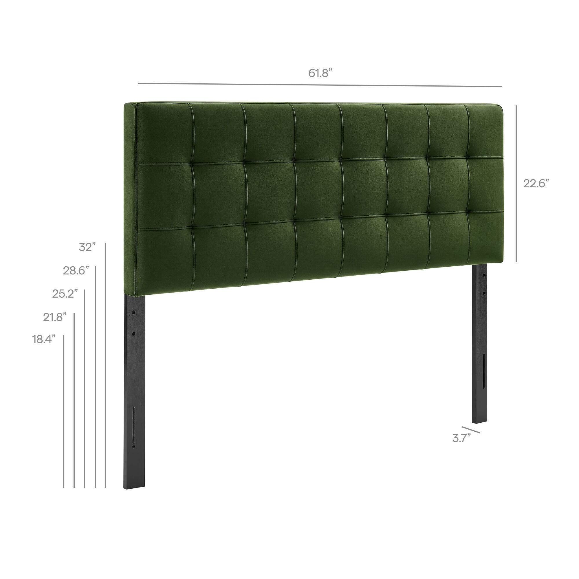 Modway Lily Queen Upholstered Headboard, Moss Green, large