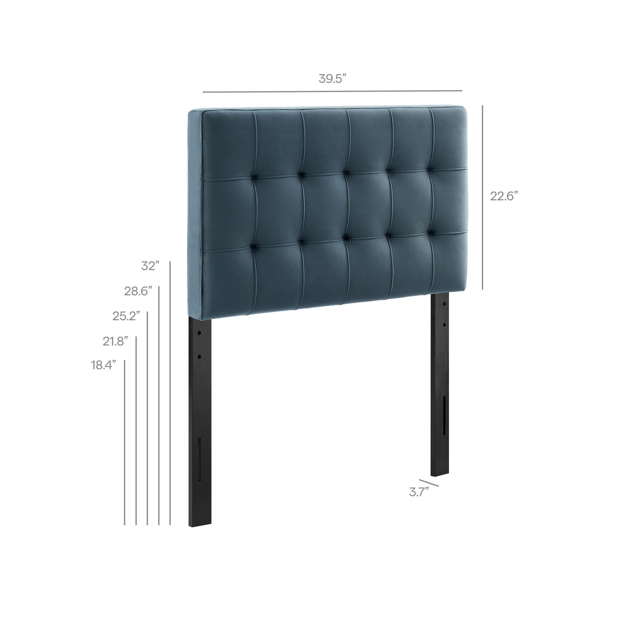 Modway Lily Twin Upholstered Heaboard, Cadet Blue, large