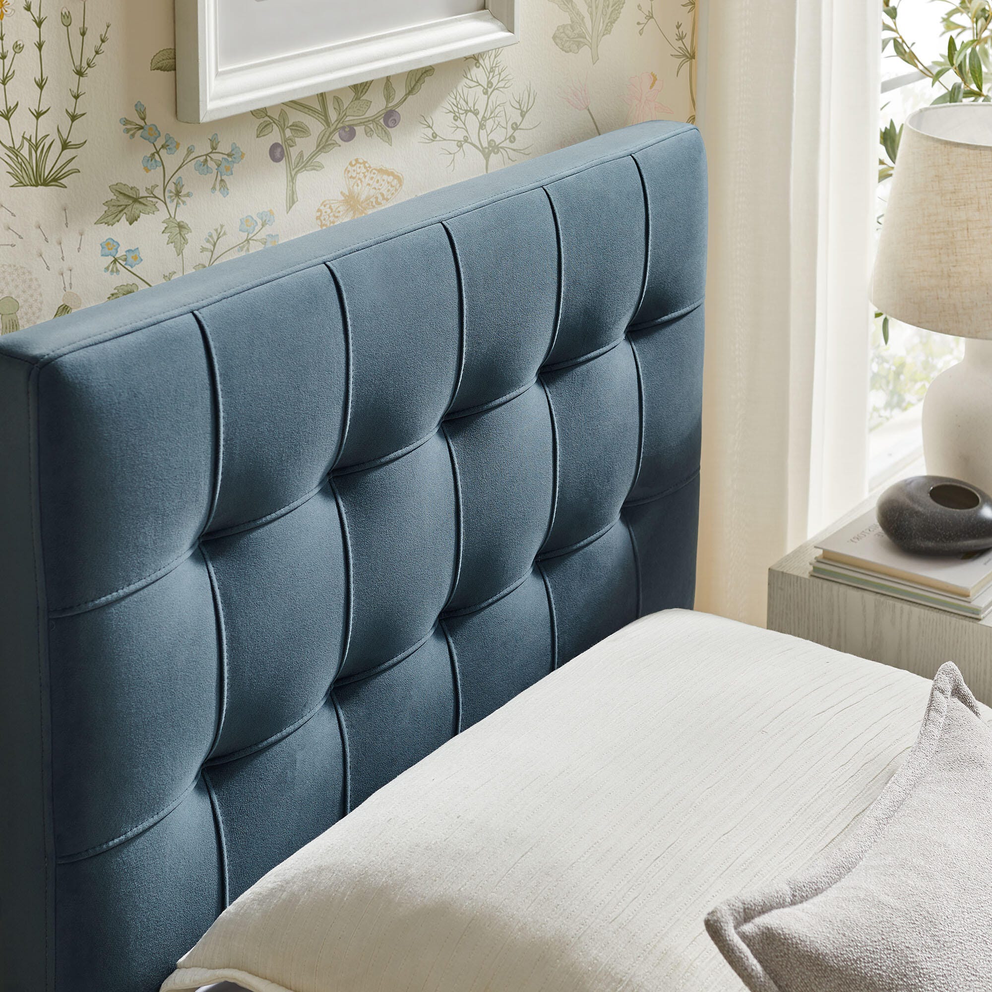 Modway Lily Twin Upholstered Heaboard, Cadet Blue, large