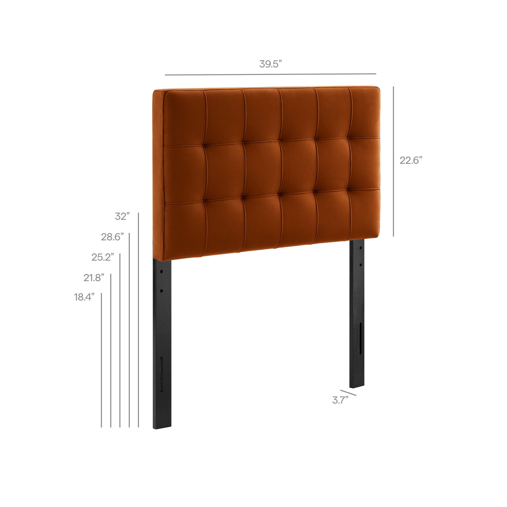 Modway Lily Twin Upholstered Heaboard, Rust, large