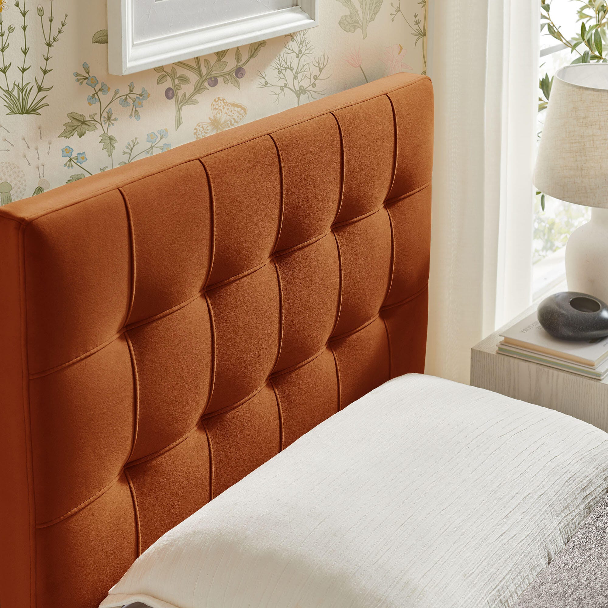 Modway Lily Twin Upholstered Heaboard, Rust, large