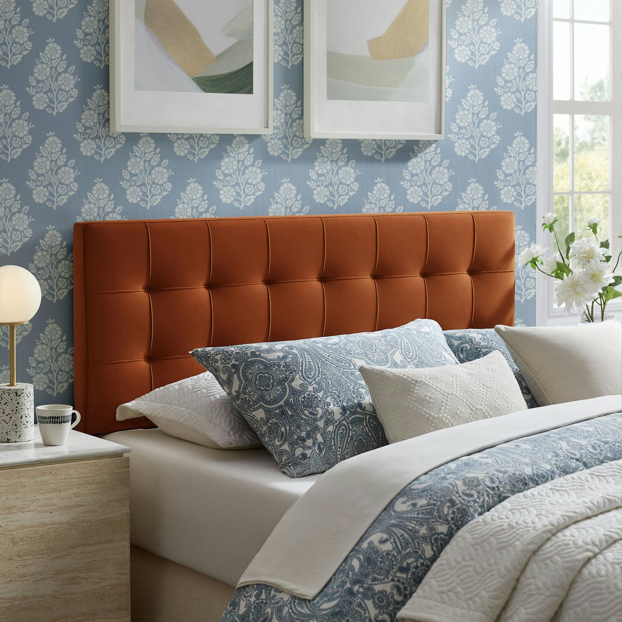 Modway Lily King Upholstered Headboard, Rust, large