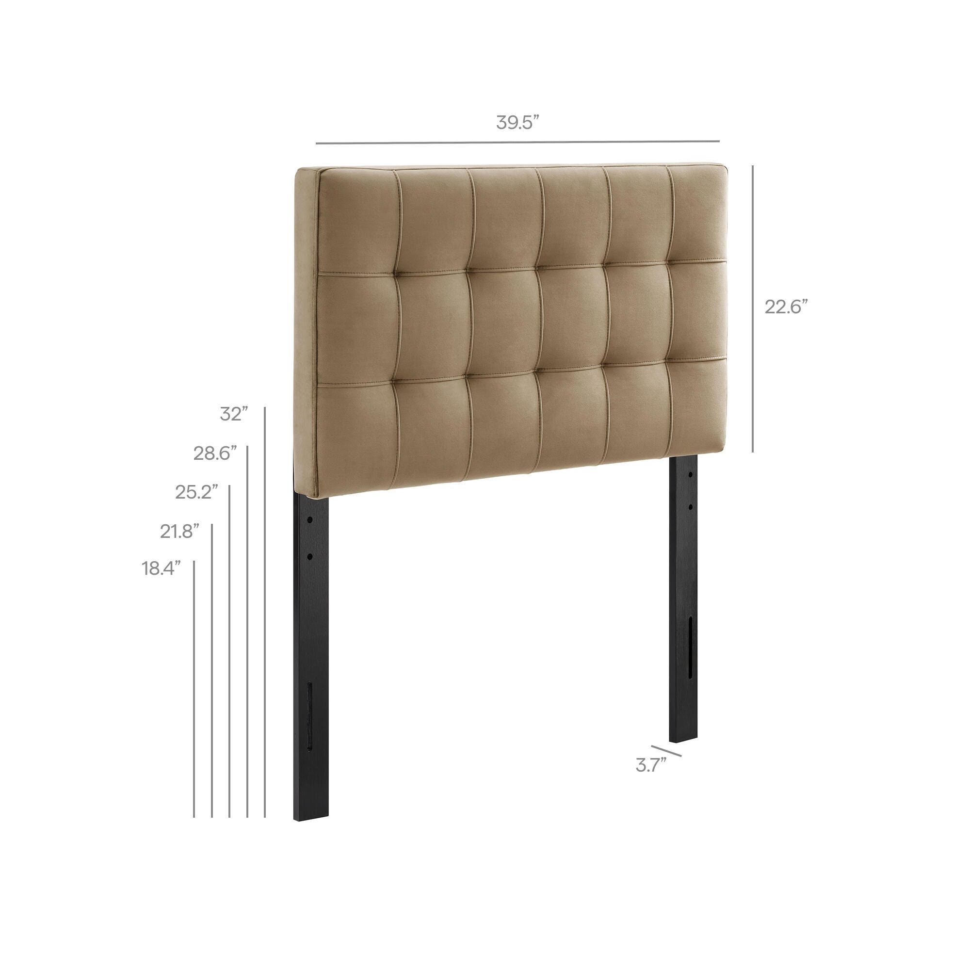 Modway Lily Twin Upholstered Heaboard, Taupe, large
