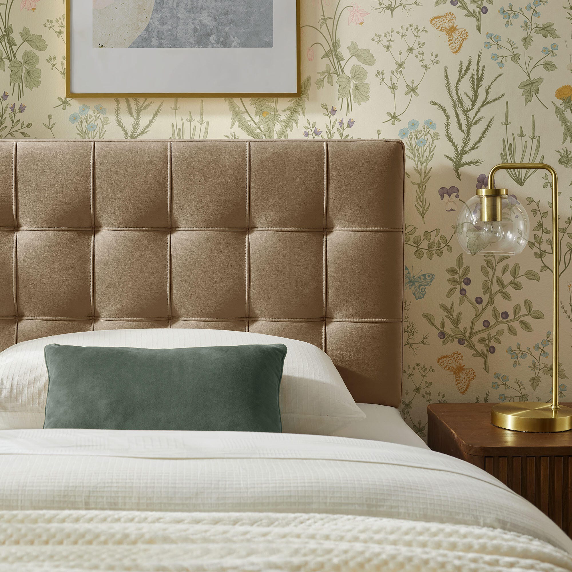 Modway Lily Twin Upholstered Heaboard, Taupe, large