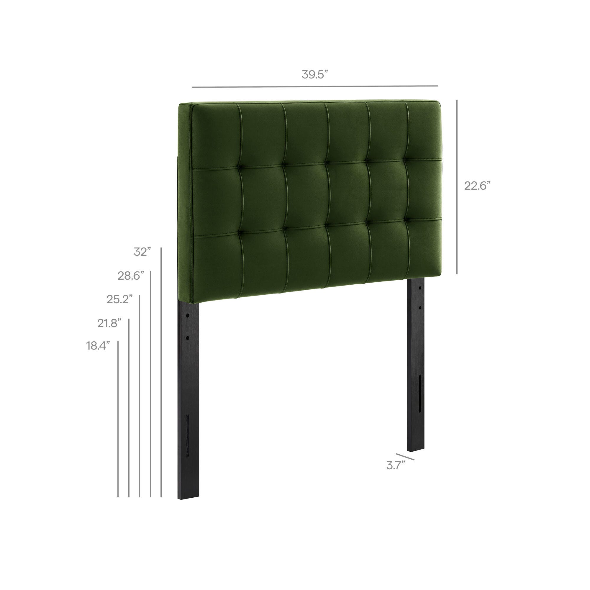 Modway Lily Twin Upholstered Heaboard, Moss Green, large