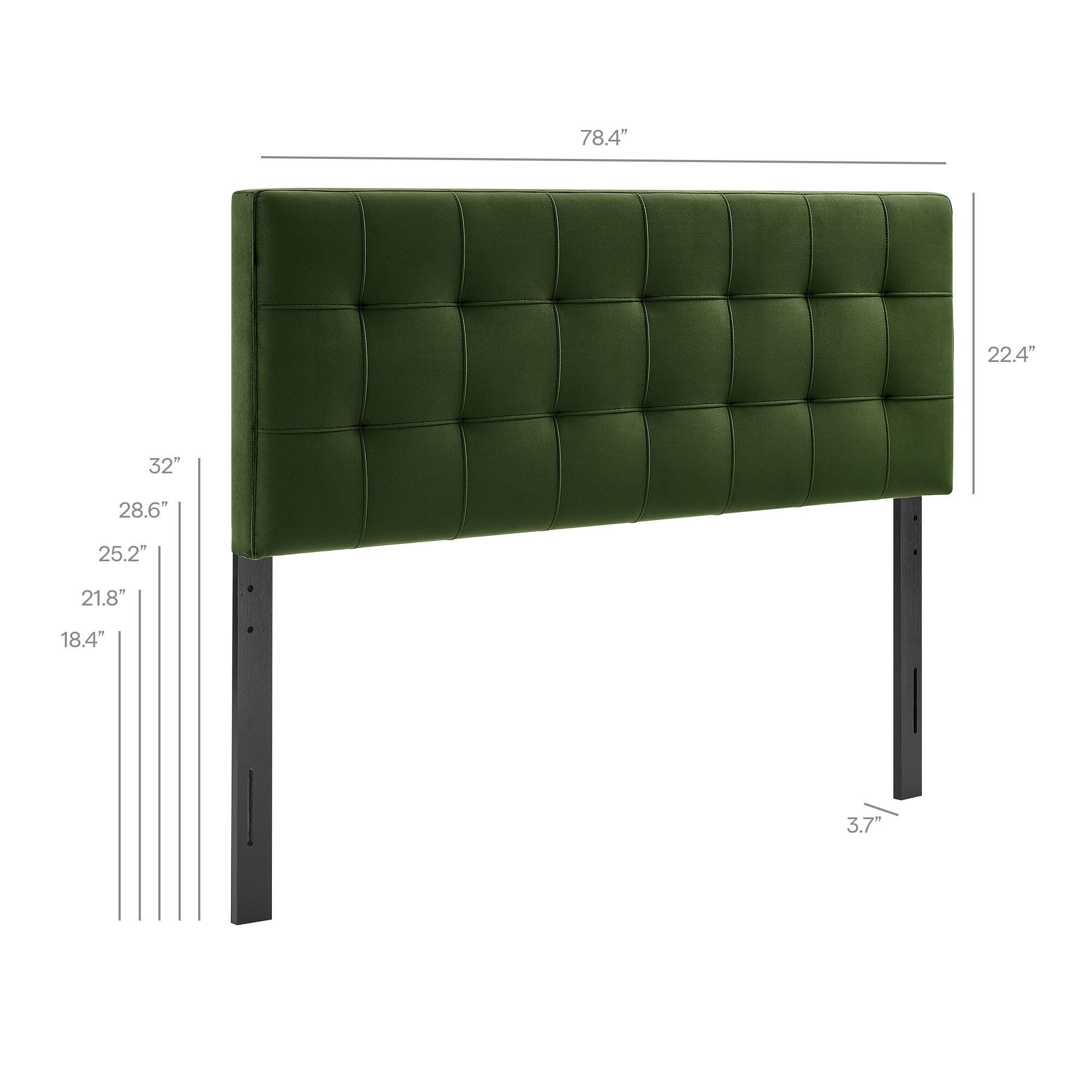 Modway Lily King Upholstered Headboard, Moss Green, large