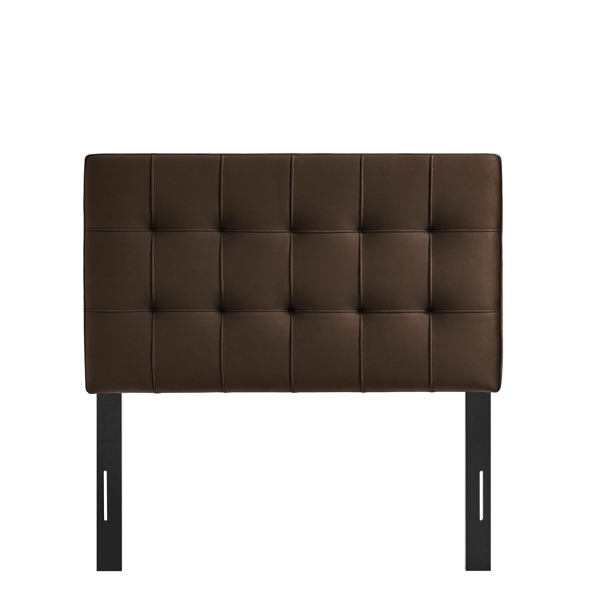 Modway Lily Twin Upholstered Heaboard, Chocolate Brown, large