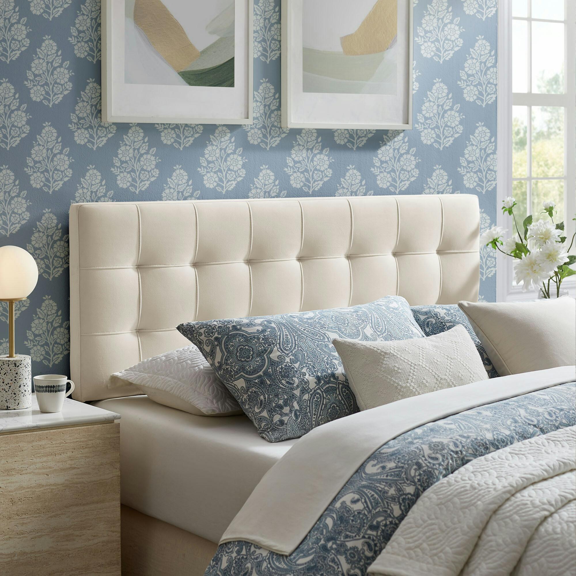 Modway Lily Full Upholstered Headboard, Alabaster, rollover