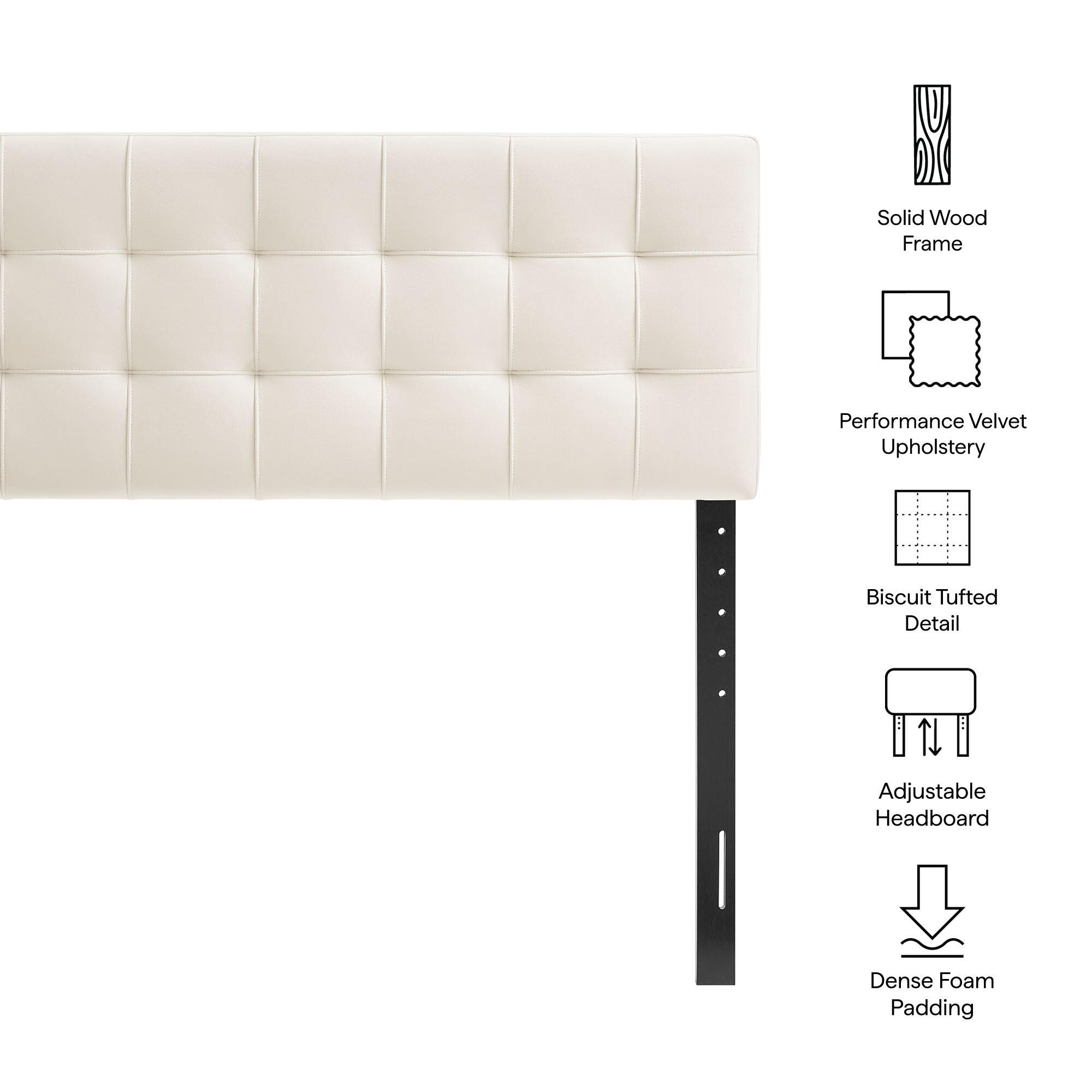 Modway Lily Full Upholstered Headboard, Alabaster, large
