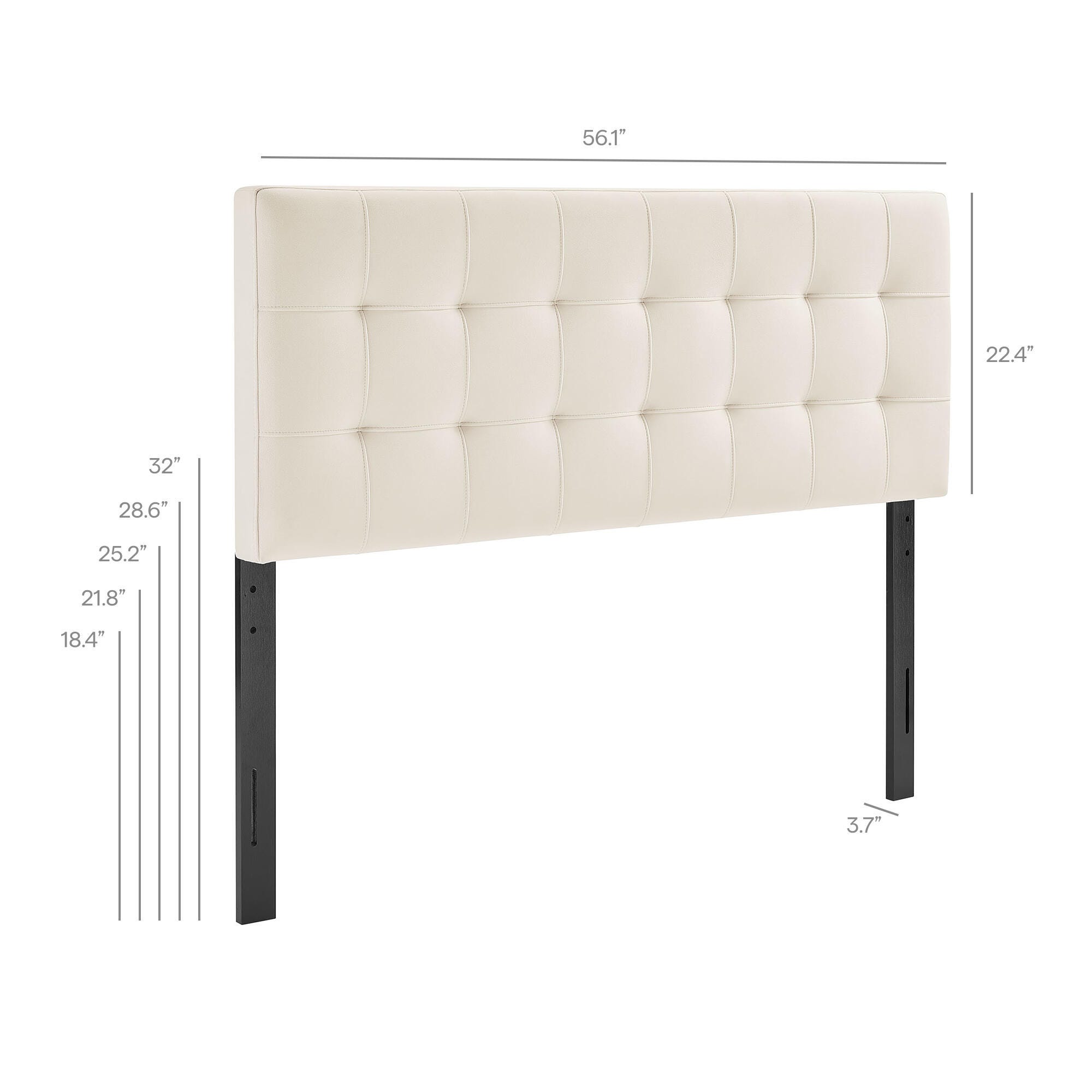 Modway Lily Full Upholstered Headboard, Alabaster, large