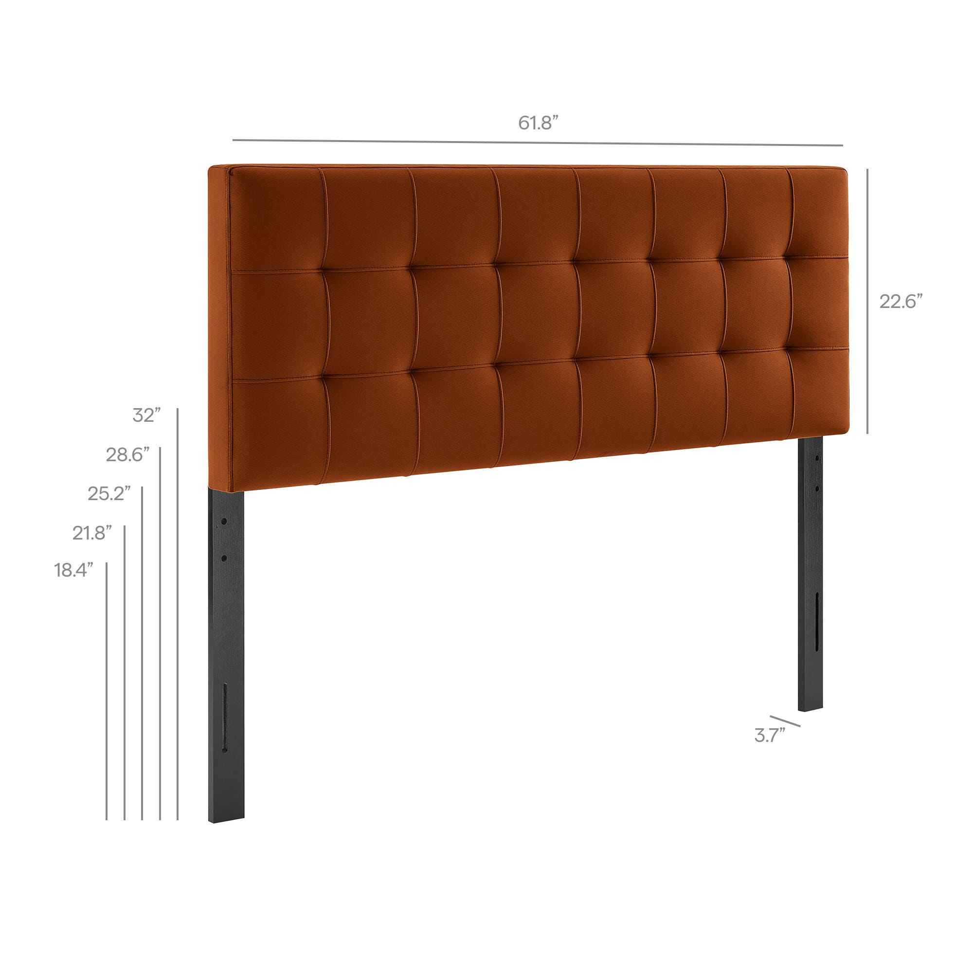 Modway Lily Queen Upholstered Headboard, Rust, large