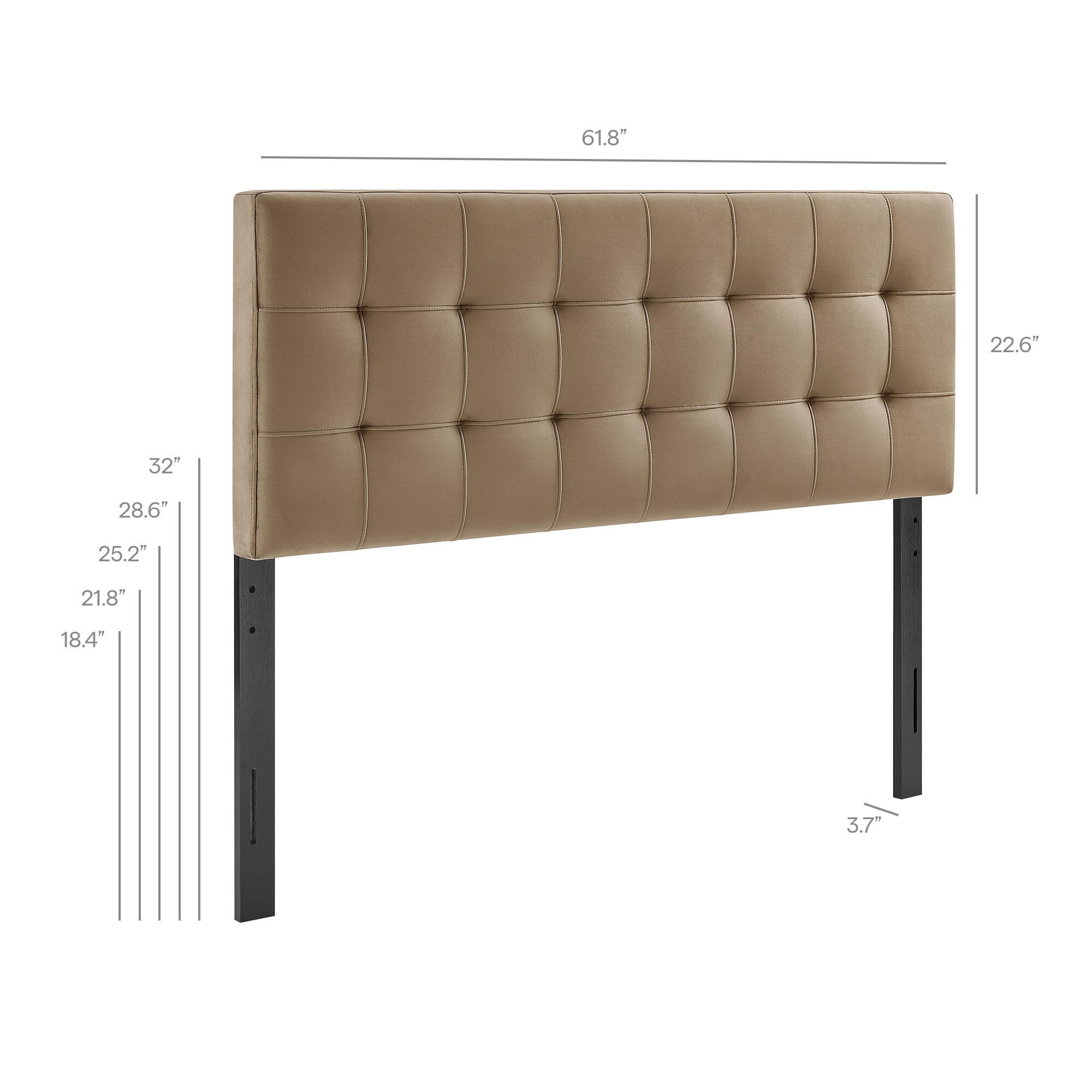 Modway Lily Queen Upholstered Headboard, Taupe, large