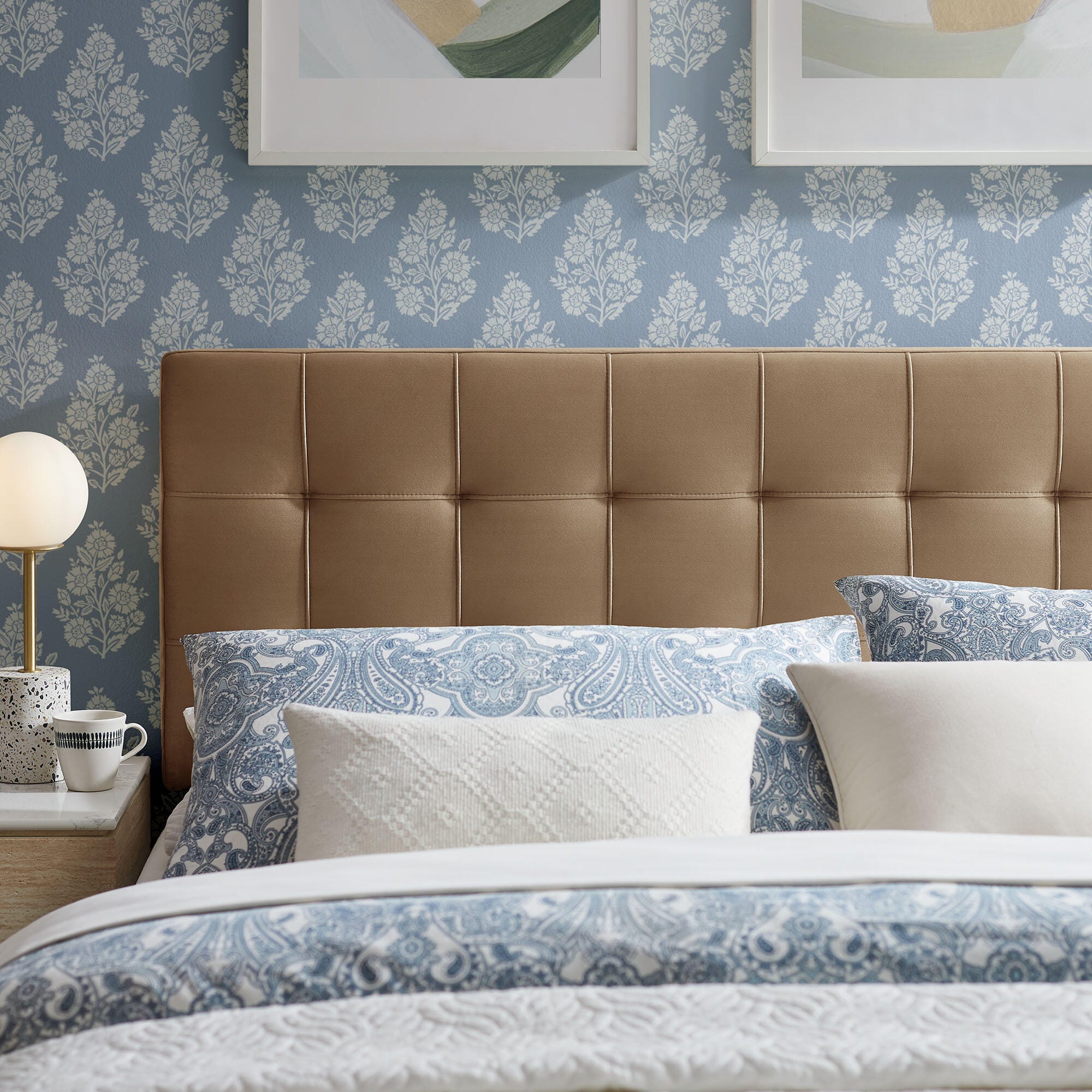 Modway Lily Queen Upholstered Headboard, Taupe, large