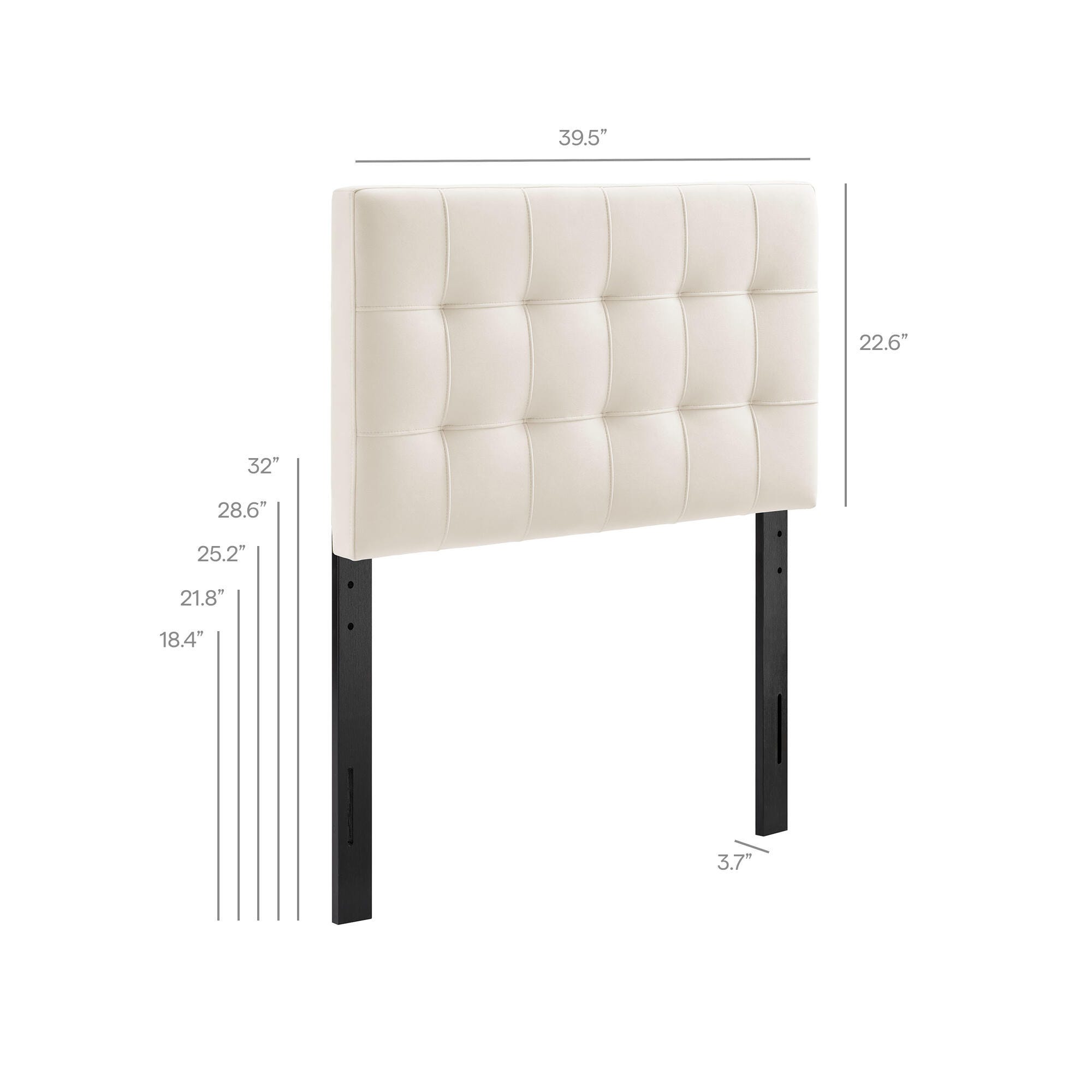 Modway Lily Twin Upholstered Heaboard, Alabaster, large