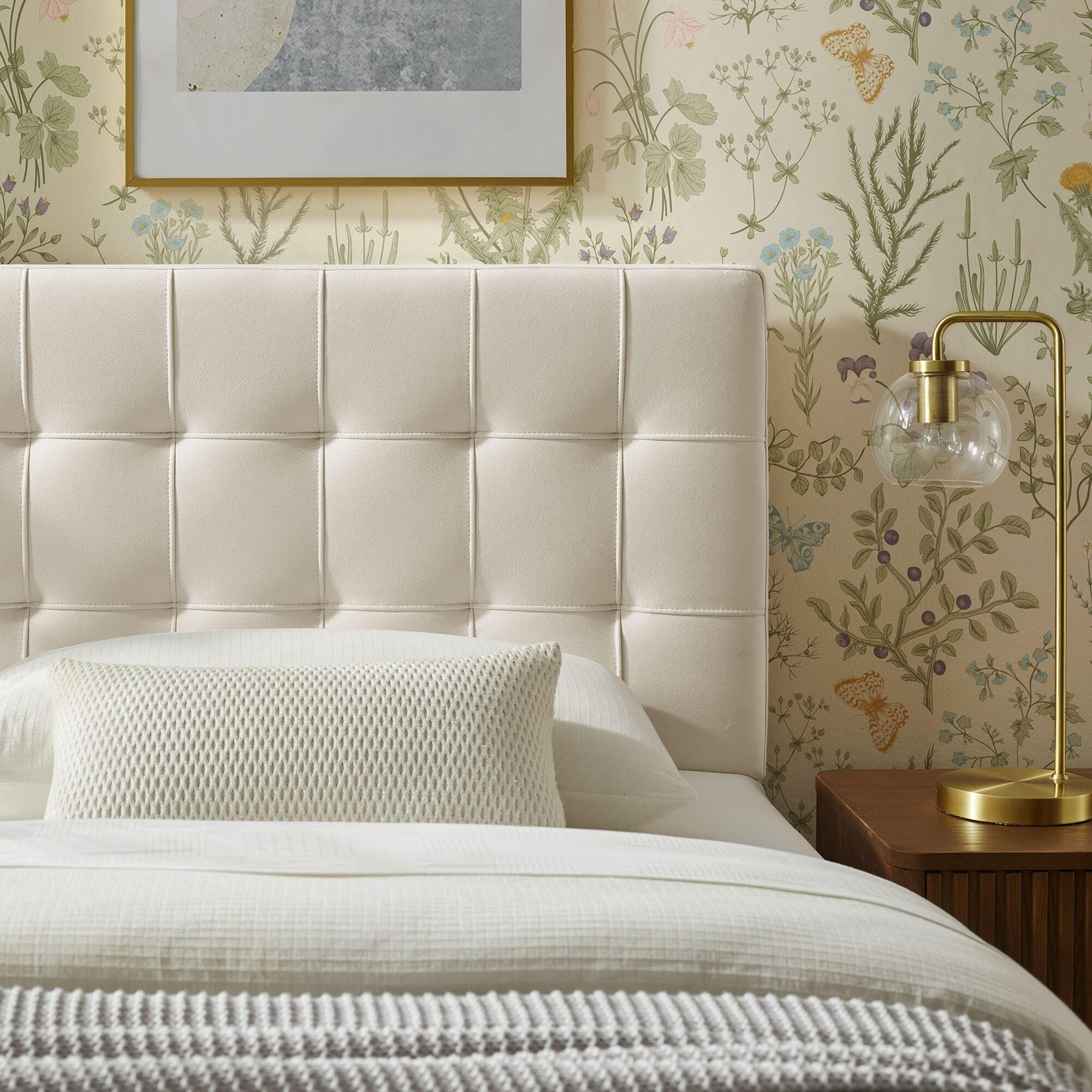 Modway Lily Twin Upholstered Heaboard, Alabaster, large