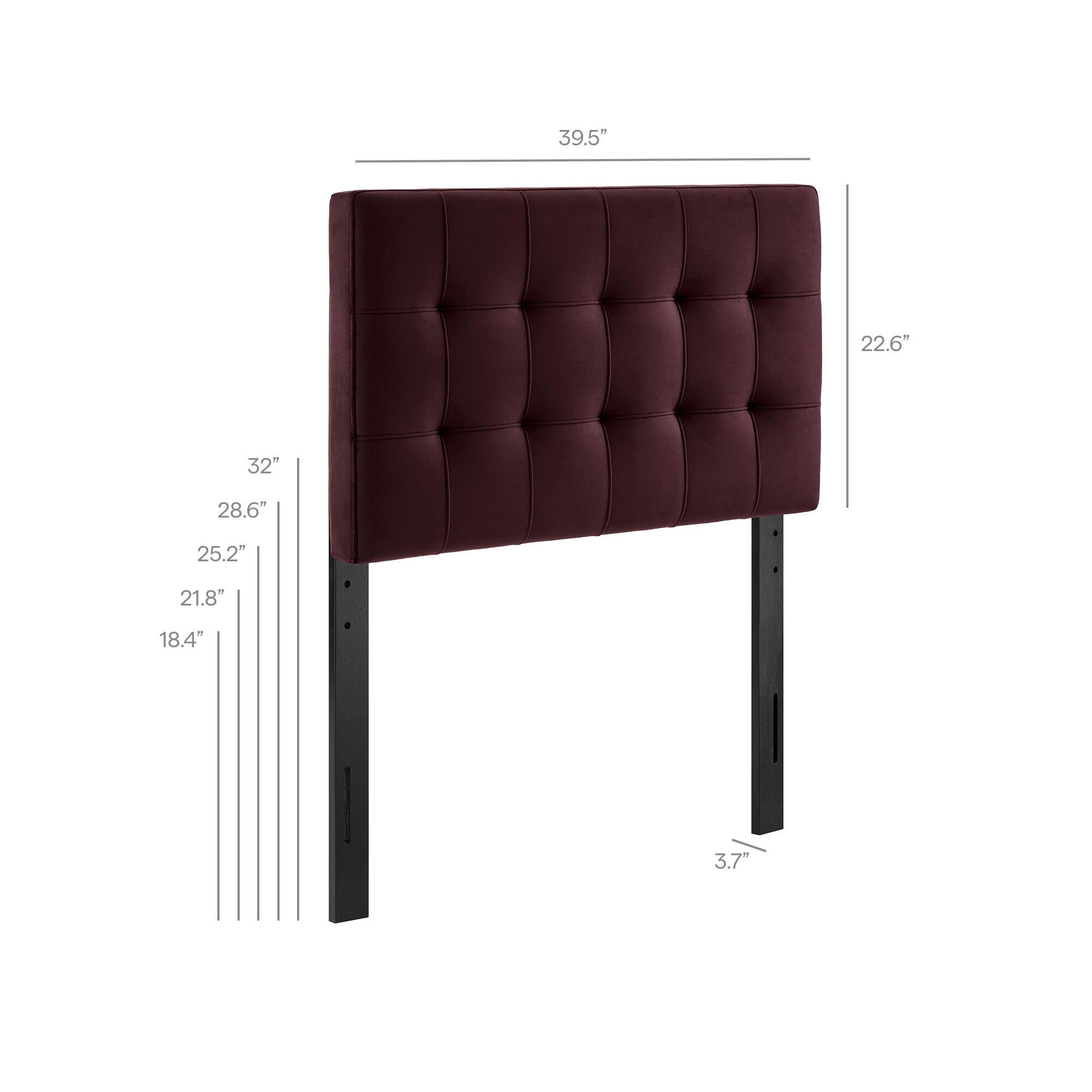 Modway Lily Twin Upholstered Heaboard, Mulberry, large