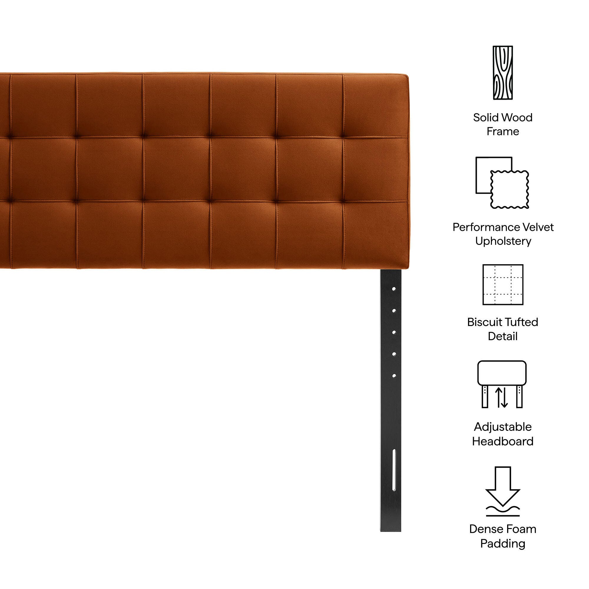 Modway Lily Full Upholstered Headboard, Rust, large