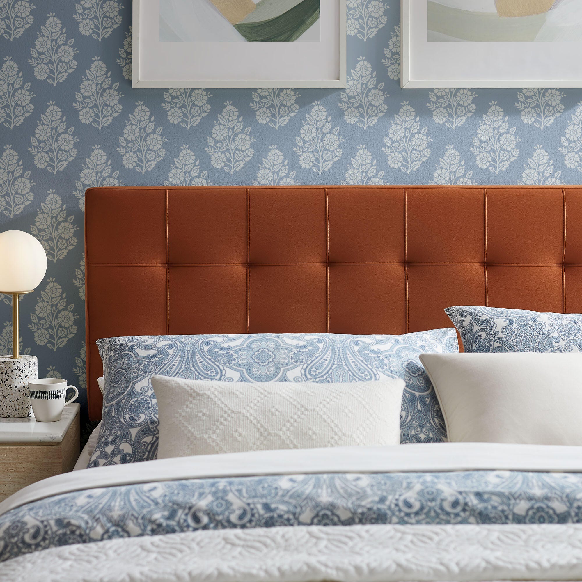 Modway Lily Full Upholstered Headboard, Rust, large