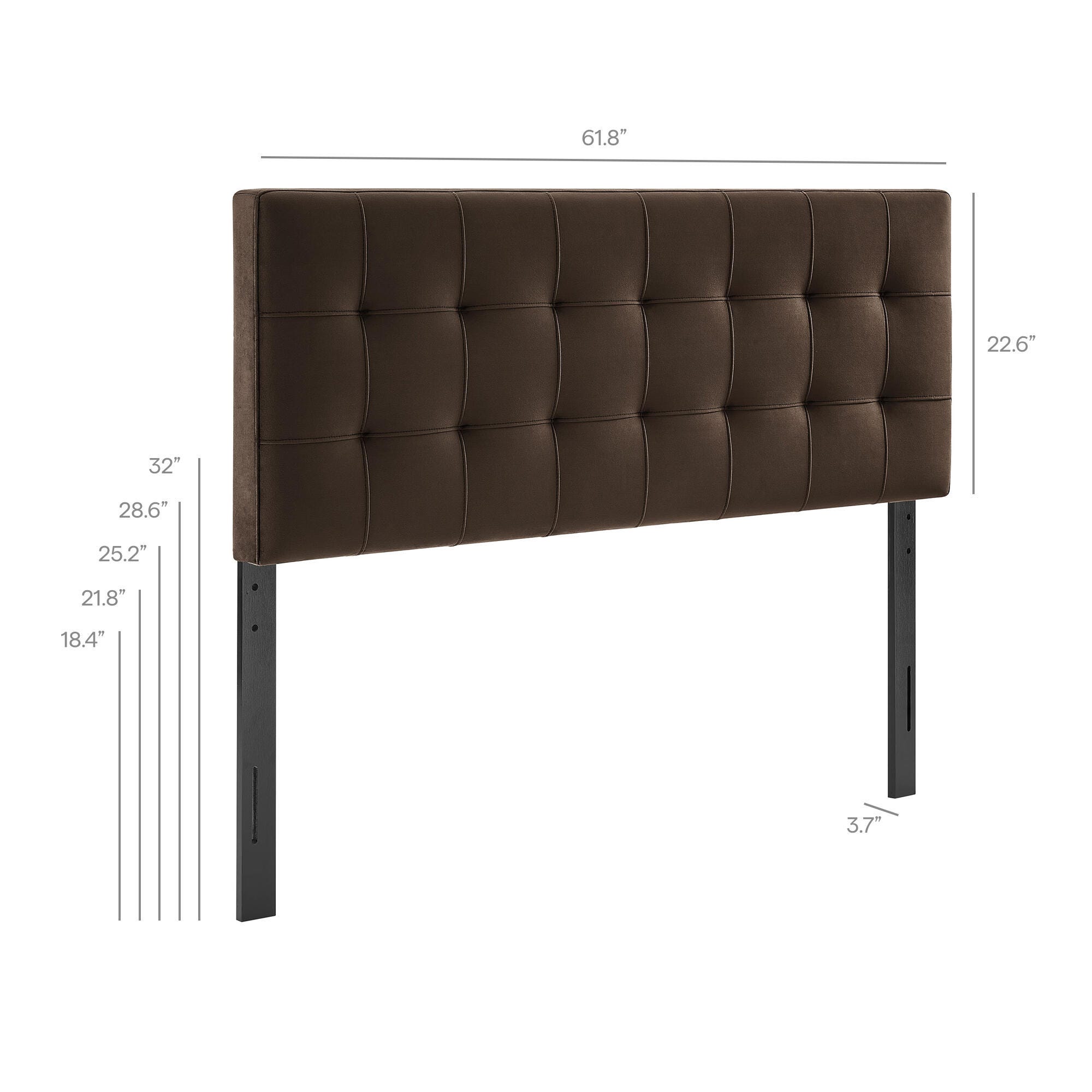 Modway Lily Queen Upholstered Headboard, Chocolate Brown, large