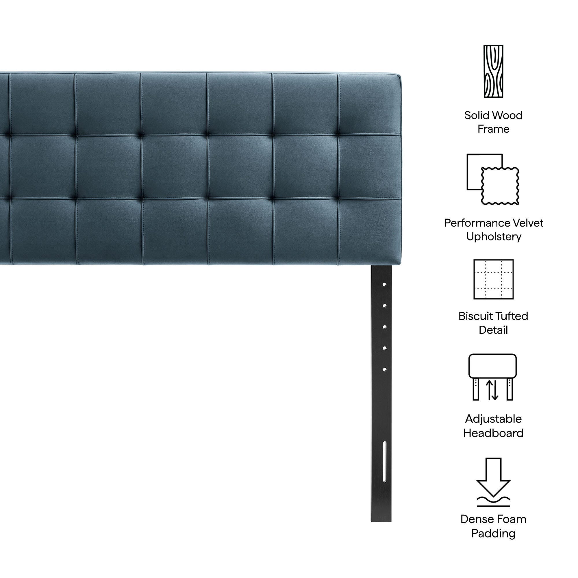 Modway Lily Queen Upholstered Headboard, Cadet Blue, large